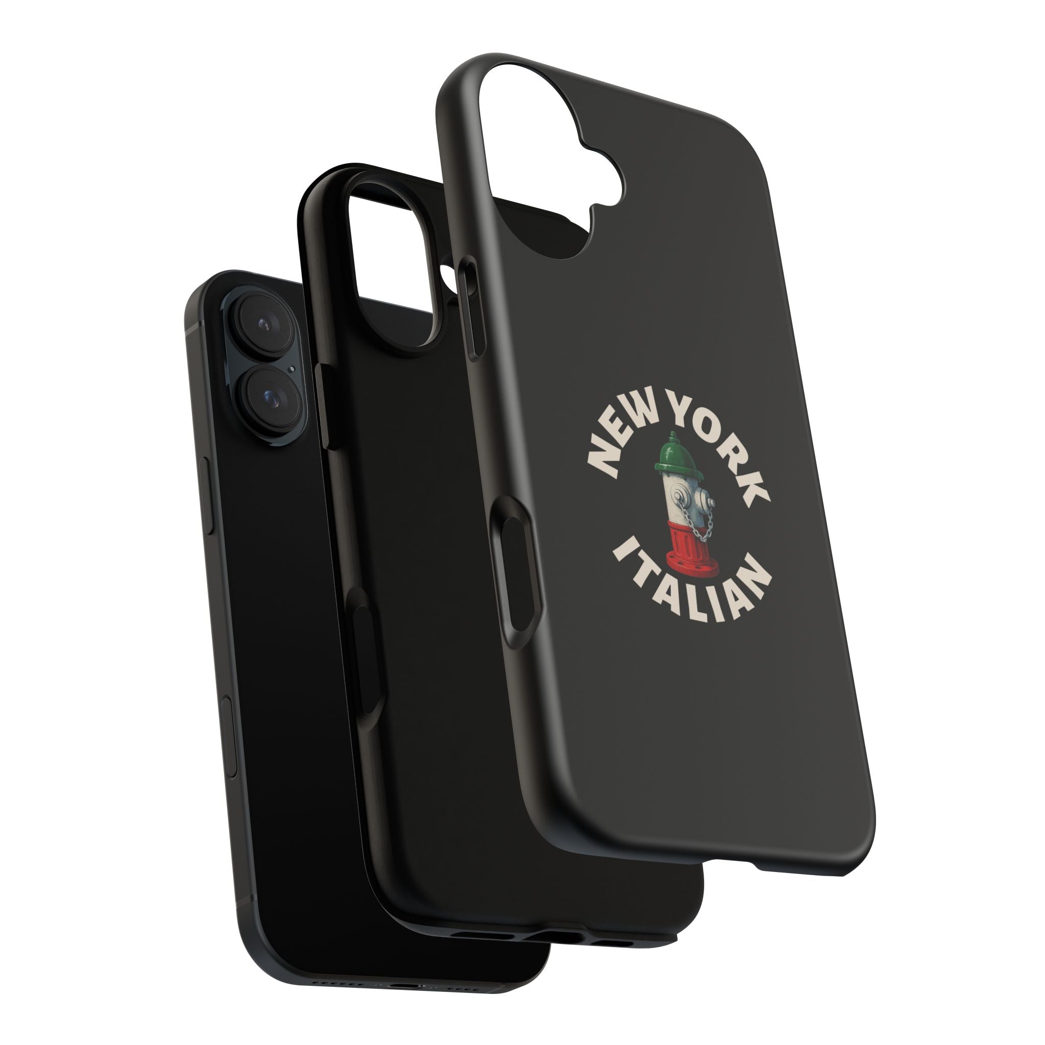 New York Italian Black Phone Case, Tough Cases for iPhone, Gift for Italians, Stylish Phone Cover, Unique Phone Accessory