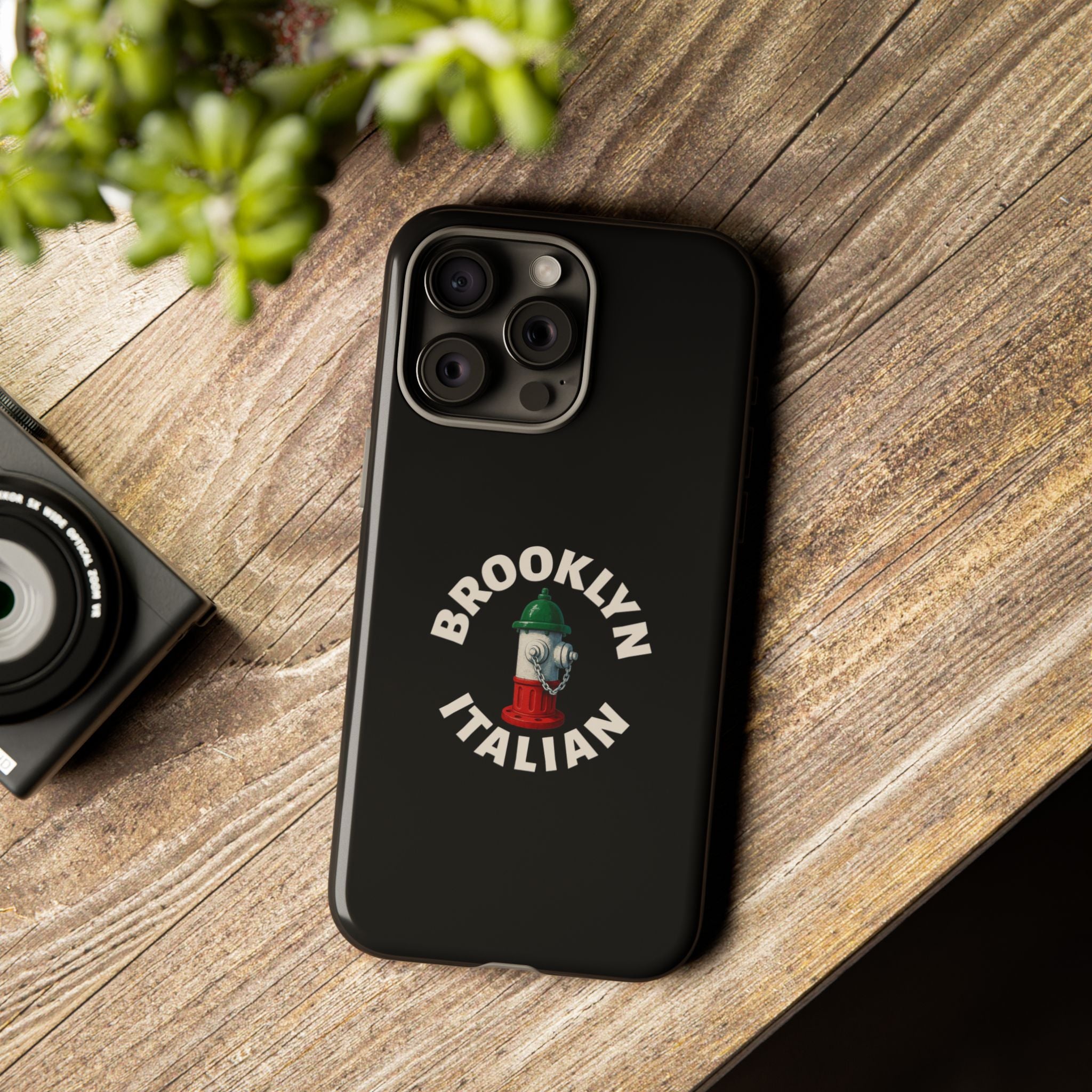 Brooklyn Italian Black Phone Case, Tough Cases for iPhone, Gift for Italians, Stylish Phone Cover, Unique Phone Accessory