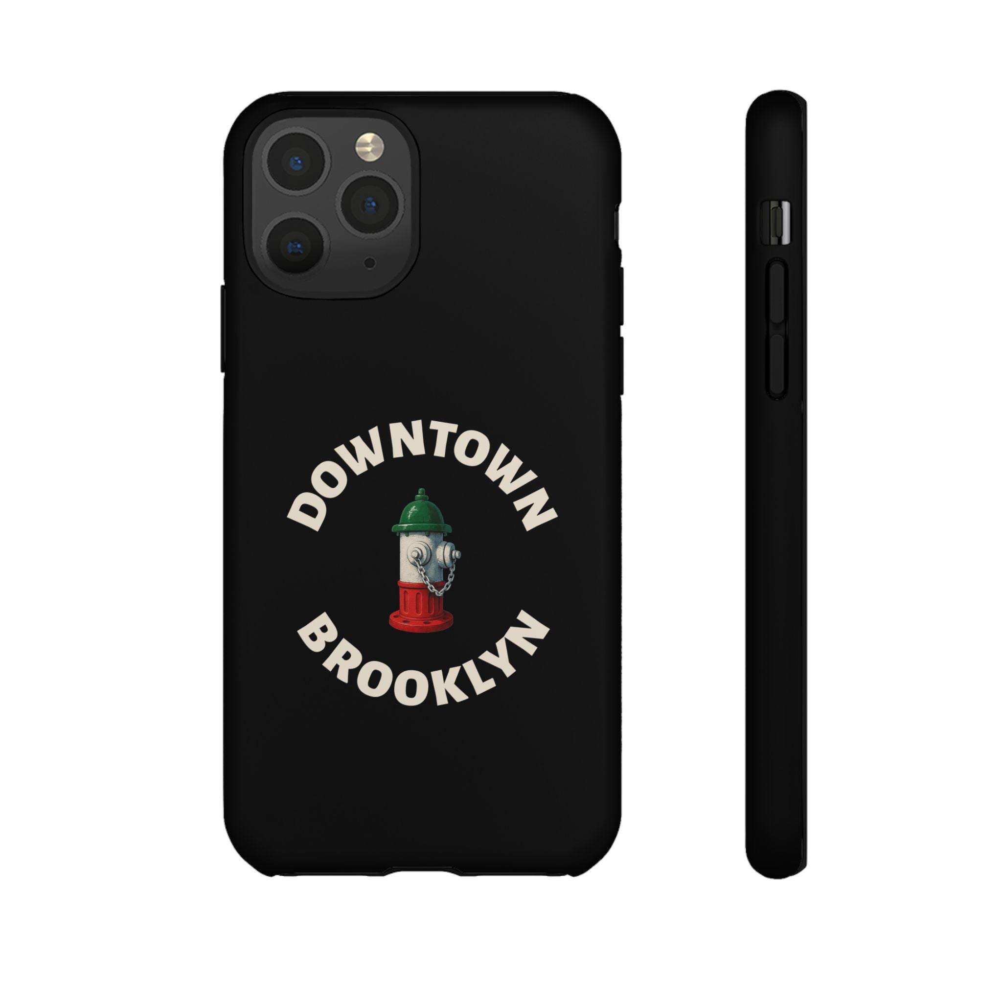 Downtown Brooklyn Black Phone Case, Tough Cases for iPhone, Gift for Italians, Stylish Phone Cover, Unique Phone Accessory