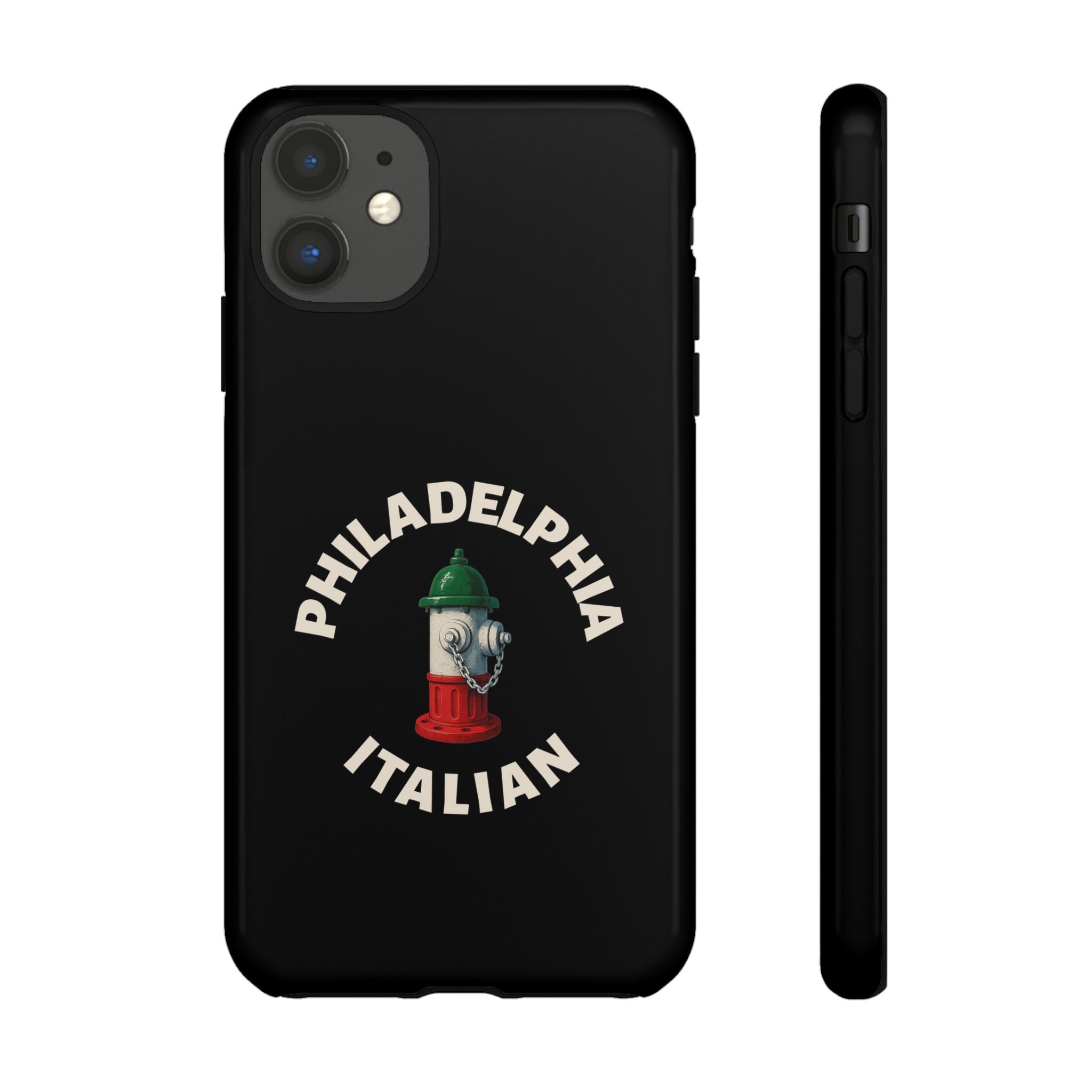 Philadelphia Italian Black Phone Case, Tough Cases for iPhone, Gift for Italians, Stylish Phone Cover, Unique Phone Accessory