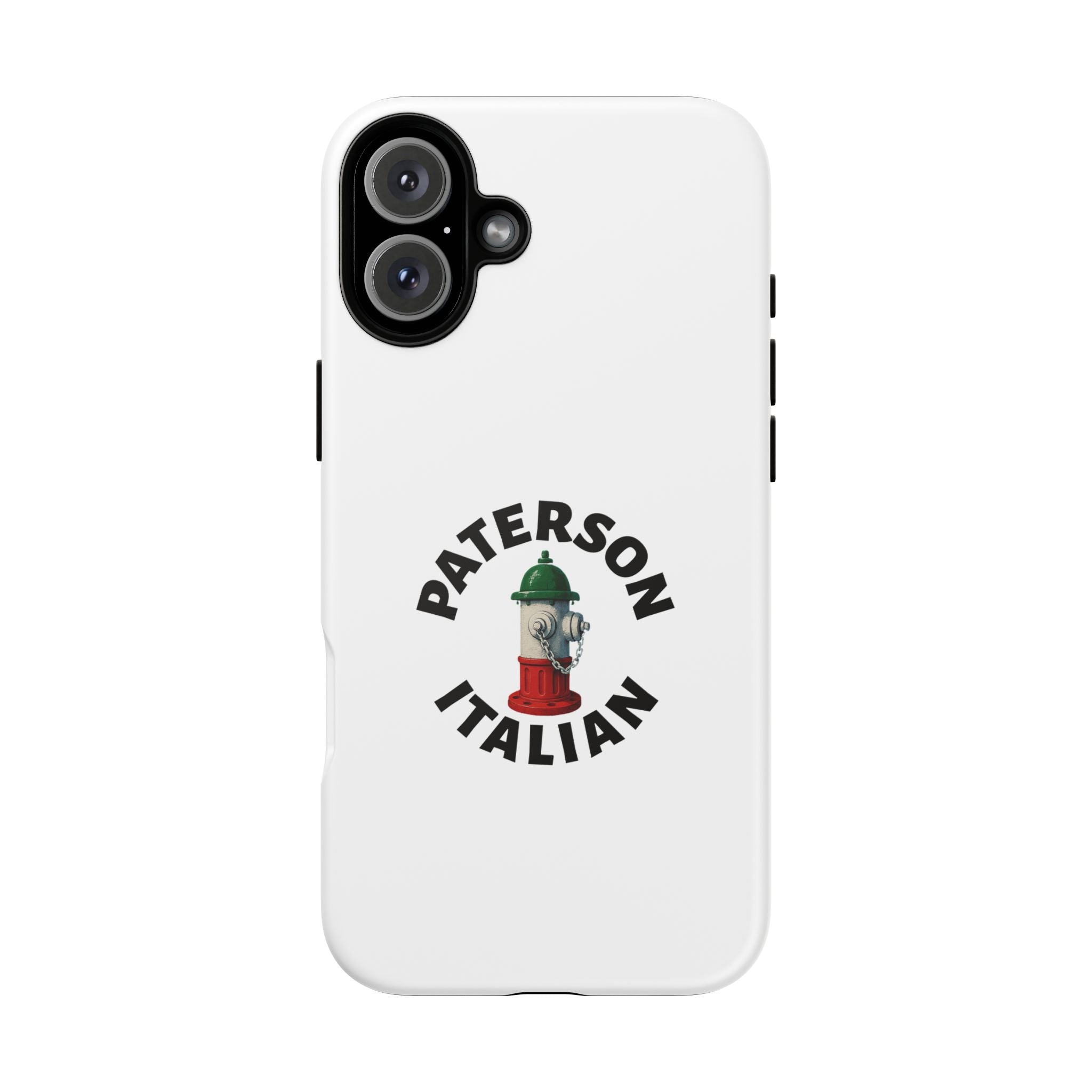 Paterson Italian White Phone Case, Urban Style Phone Cover, Tough Smartphone Case, Gift for Italian Heritage, Fun Streetwear Accessories