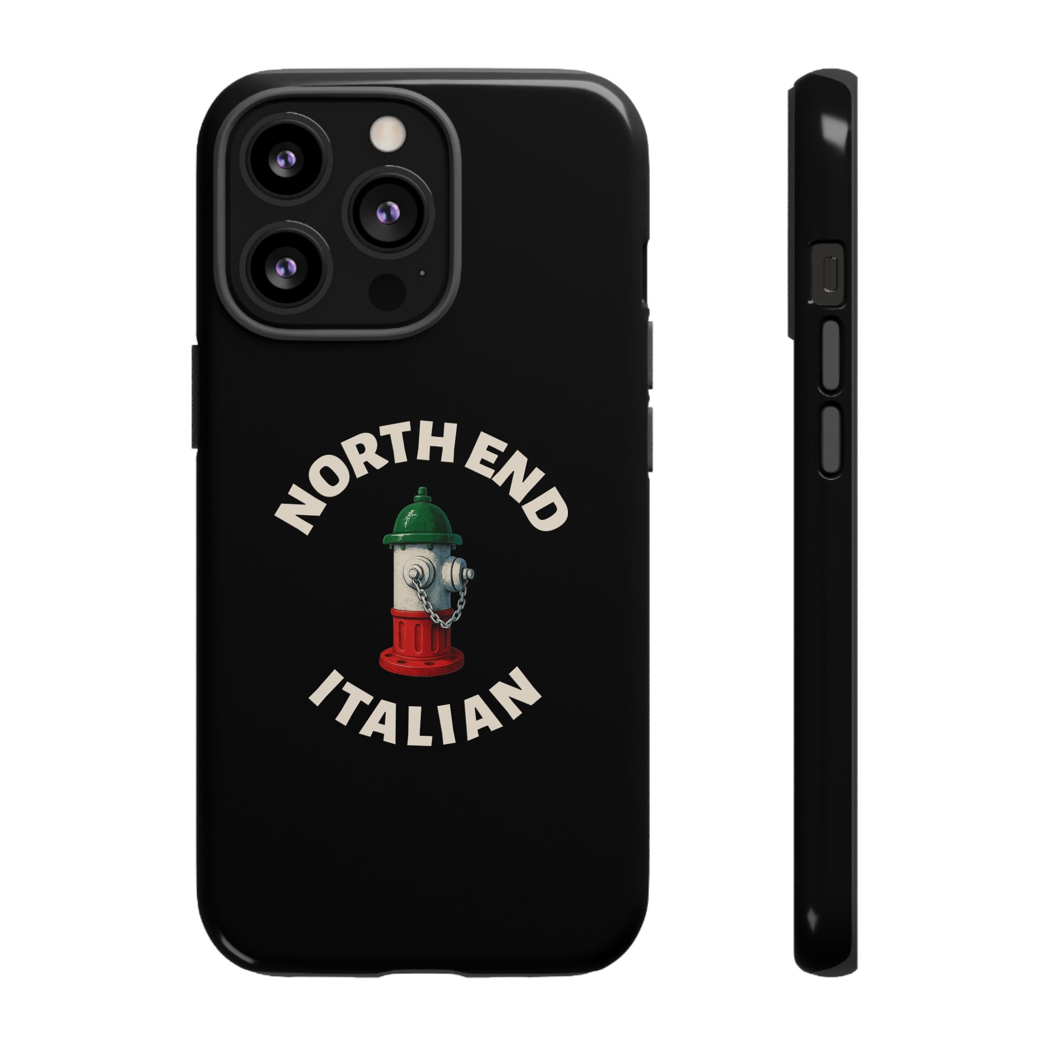 North End Italian Black Phone Case, Tough Cases for iPhone, Gift for Italians, Stylish Phone Cover, Unique Phone Accessory