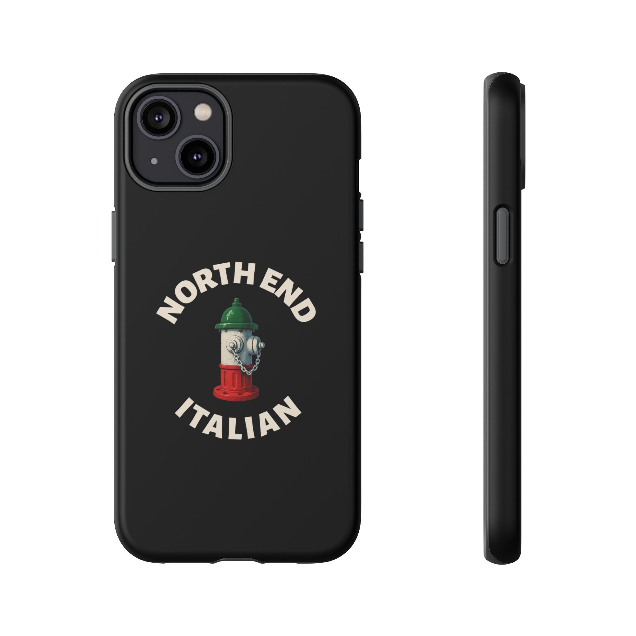 North End Italian Black Phone Case, Tough Cases for iPhone, Gift for Italians, Stylish Phone Cover, Unique Phone Accessory