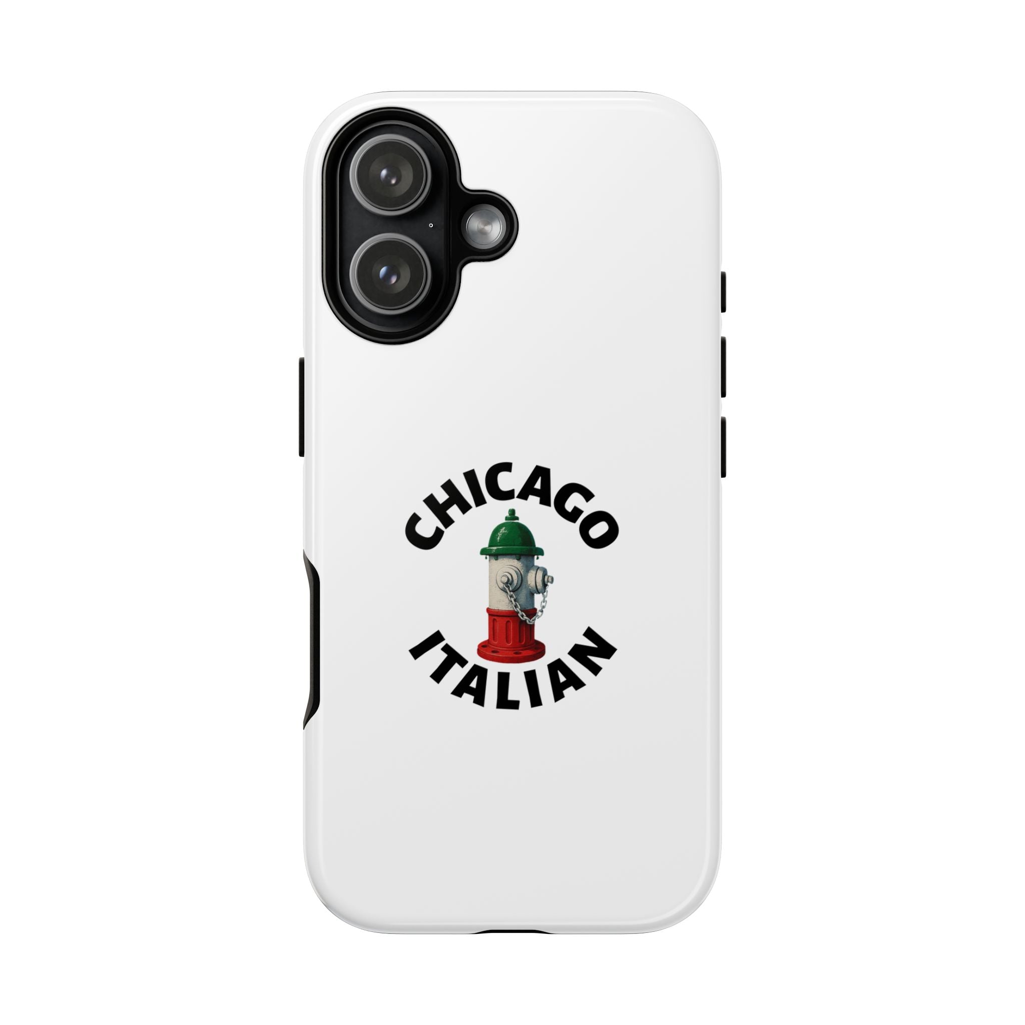 Chicago Italian White Phone Case, Urban Style Phone Cover, Tough Smartphone Case, Gift for Italian Heritage, Fun Streetwear Accessories