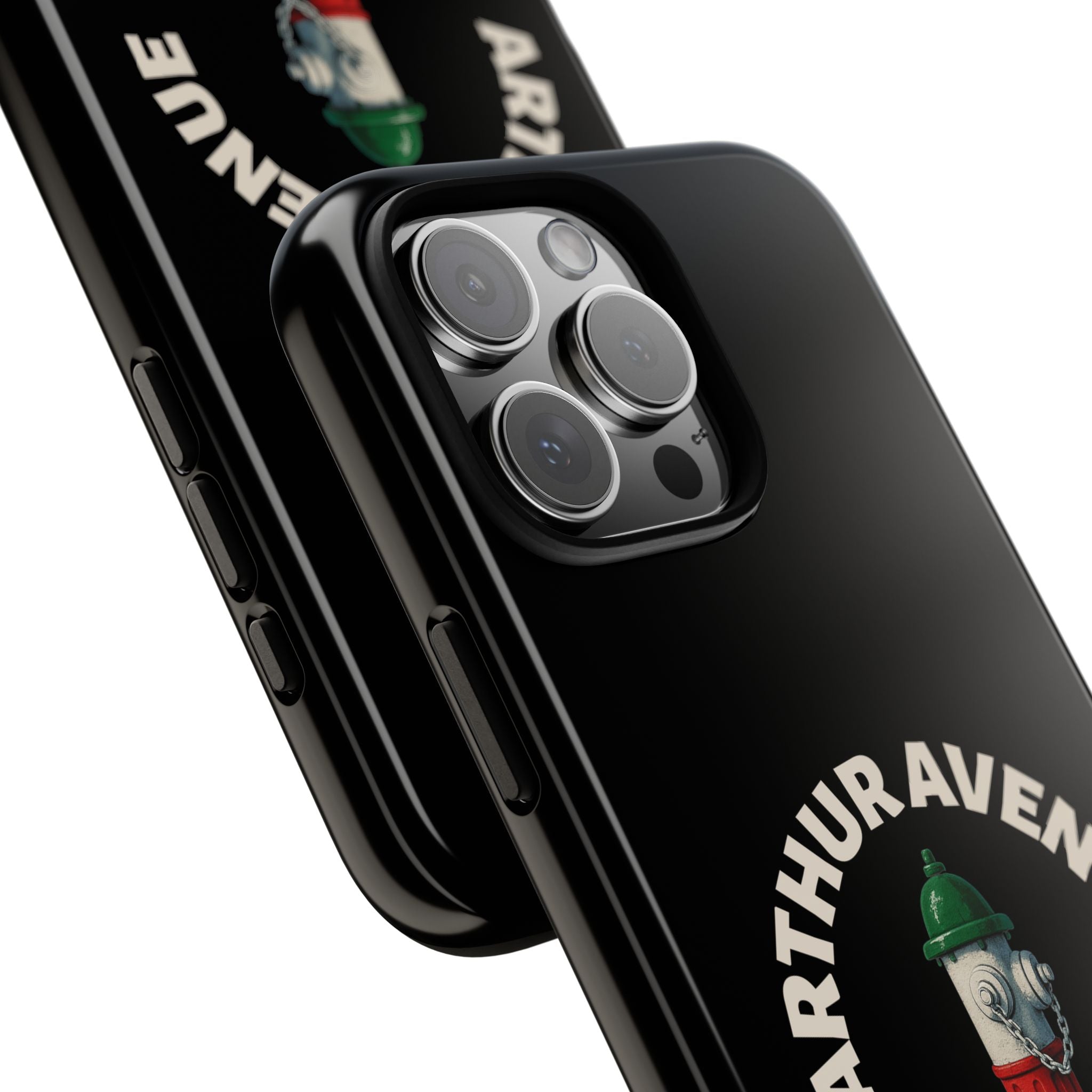 Arthur Avenue Italian Black Phone Case, Tough Cases for iPhone, Gift for Italians, Stylish Phone Cover, Unique Phone Accessory