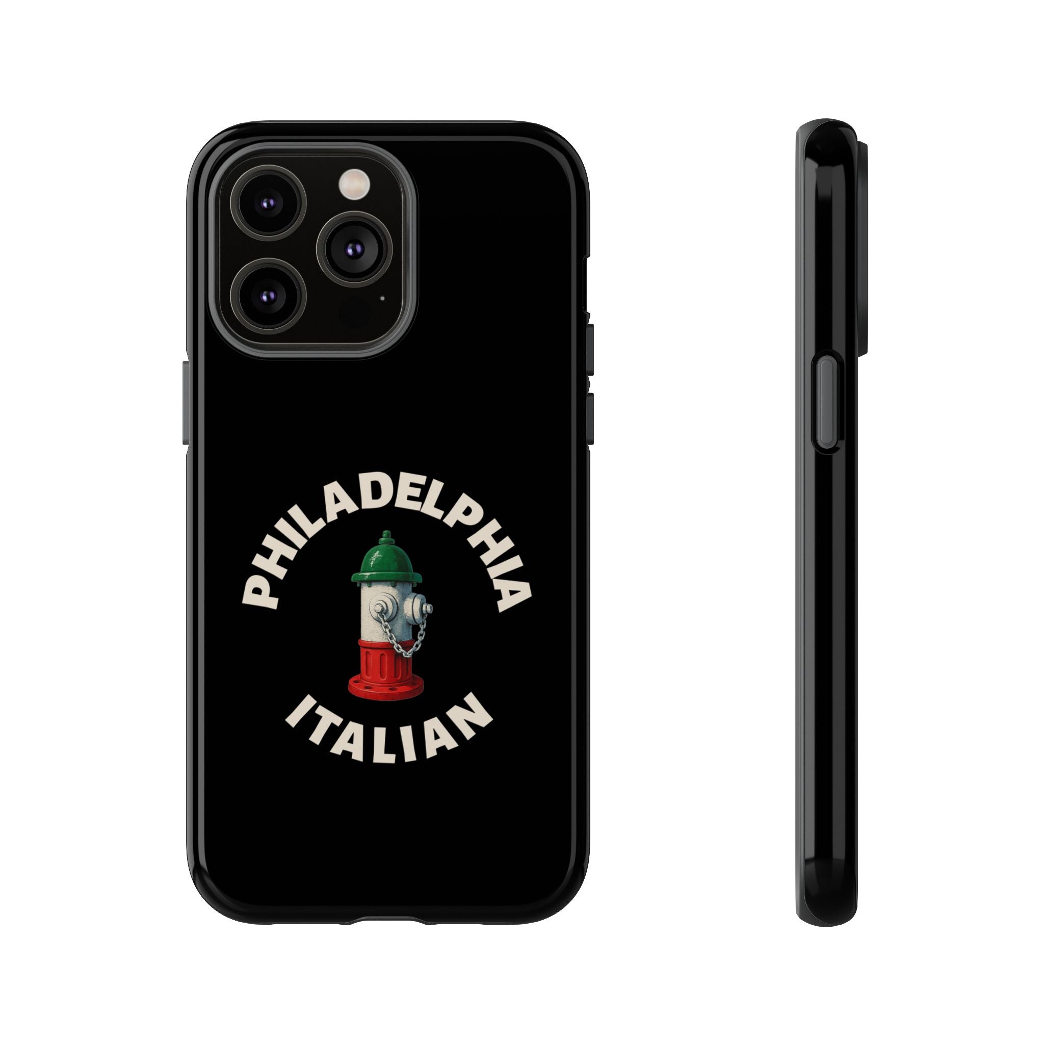 Philadelphia Italian Black Phone Case, Tough Cases for iPhone, Gift for Italians, Stylish Phone Cover, Unique Phone Accessory