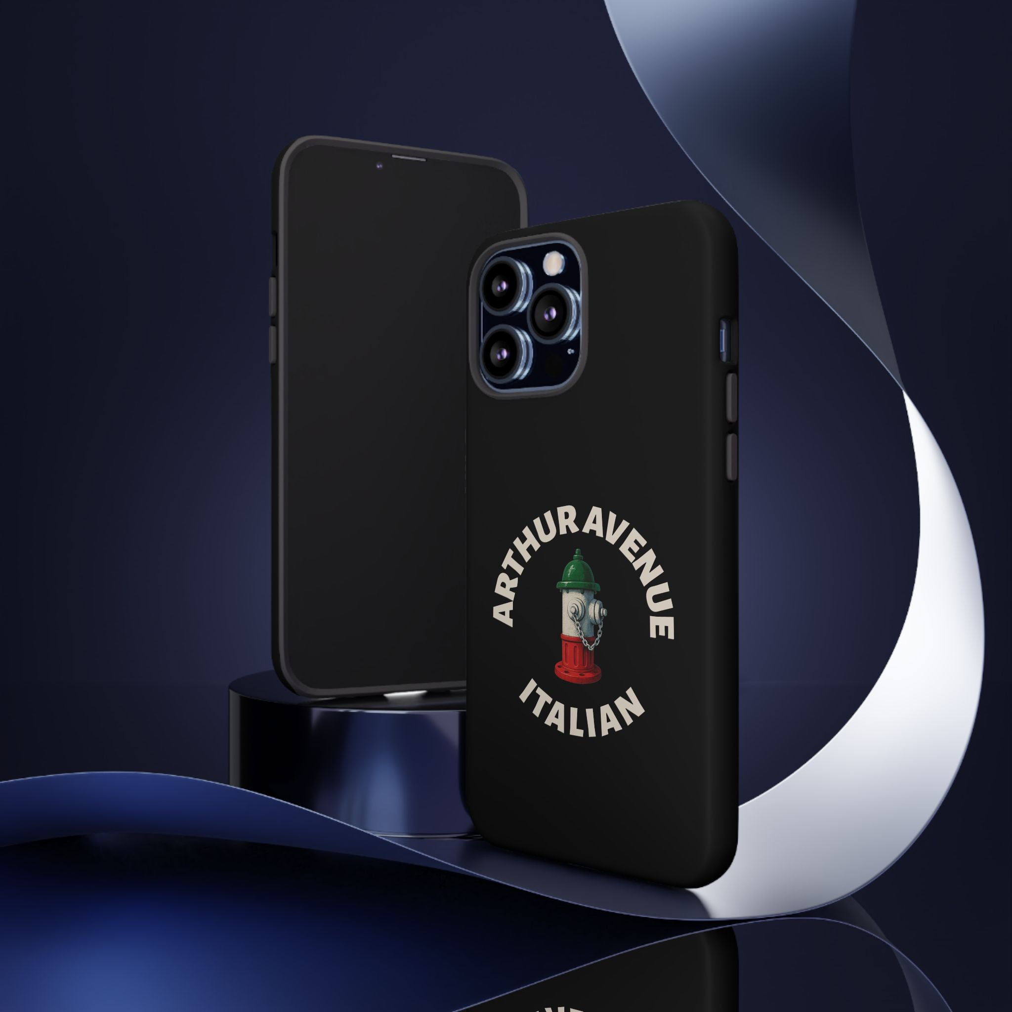 Arthur Avenue Italian Black Phone Case, Tough Cases for iPhone, Gift for Italians, Stylish Phone Cover, Unique Phone Accessory