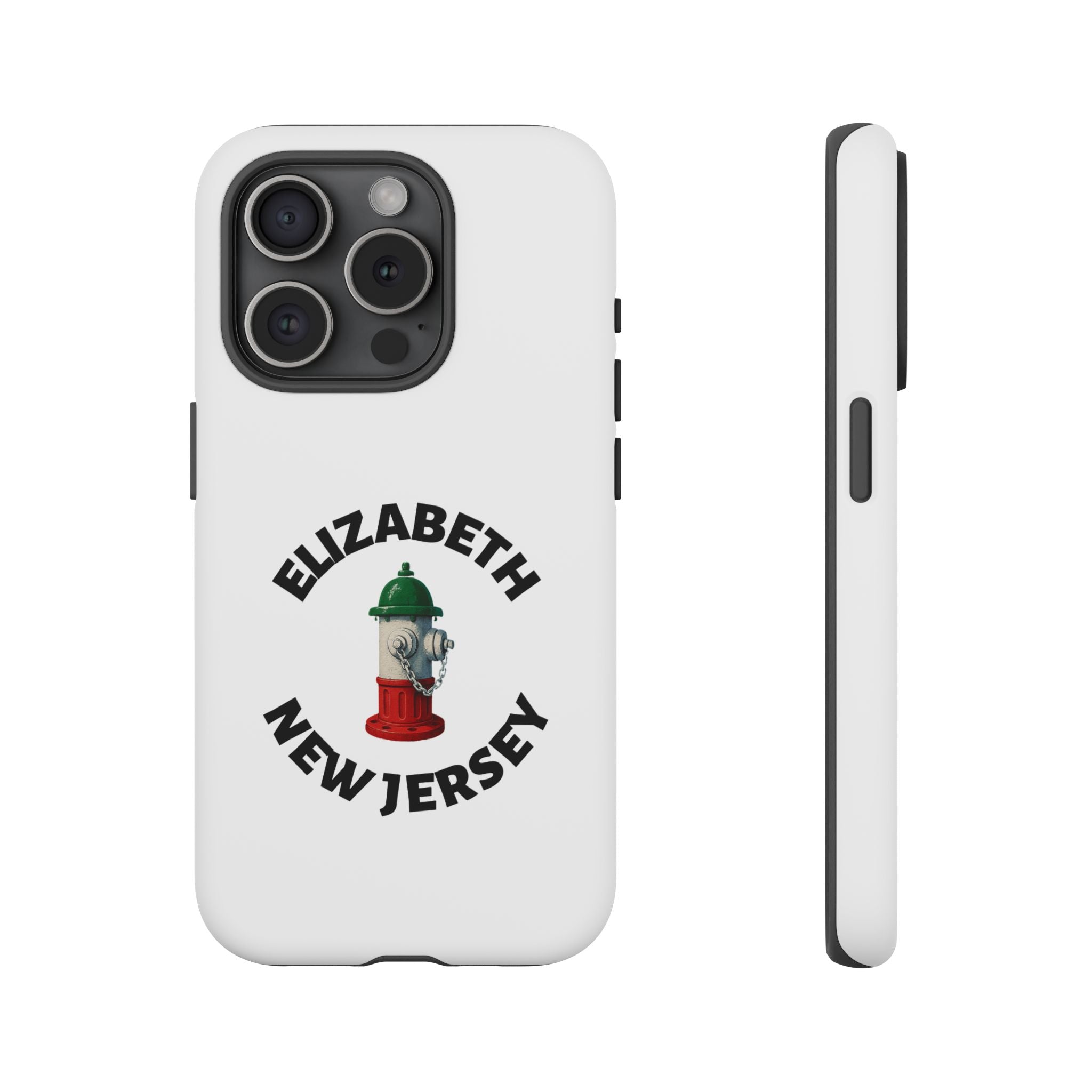 Elizabeth New Jersey White Phone Case, Urban Style Phone Cover, Tough Smartphone Case, Gift for Italian Heritage, Fun Streetwear Accessories