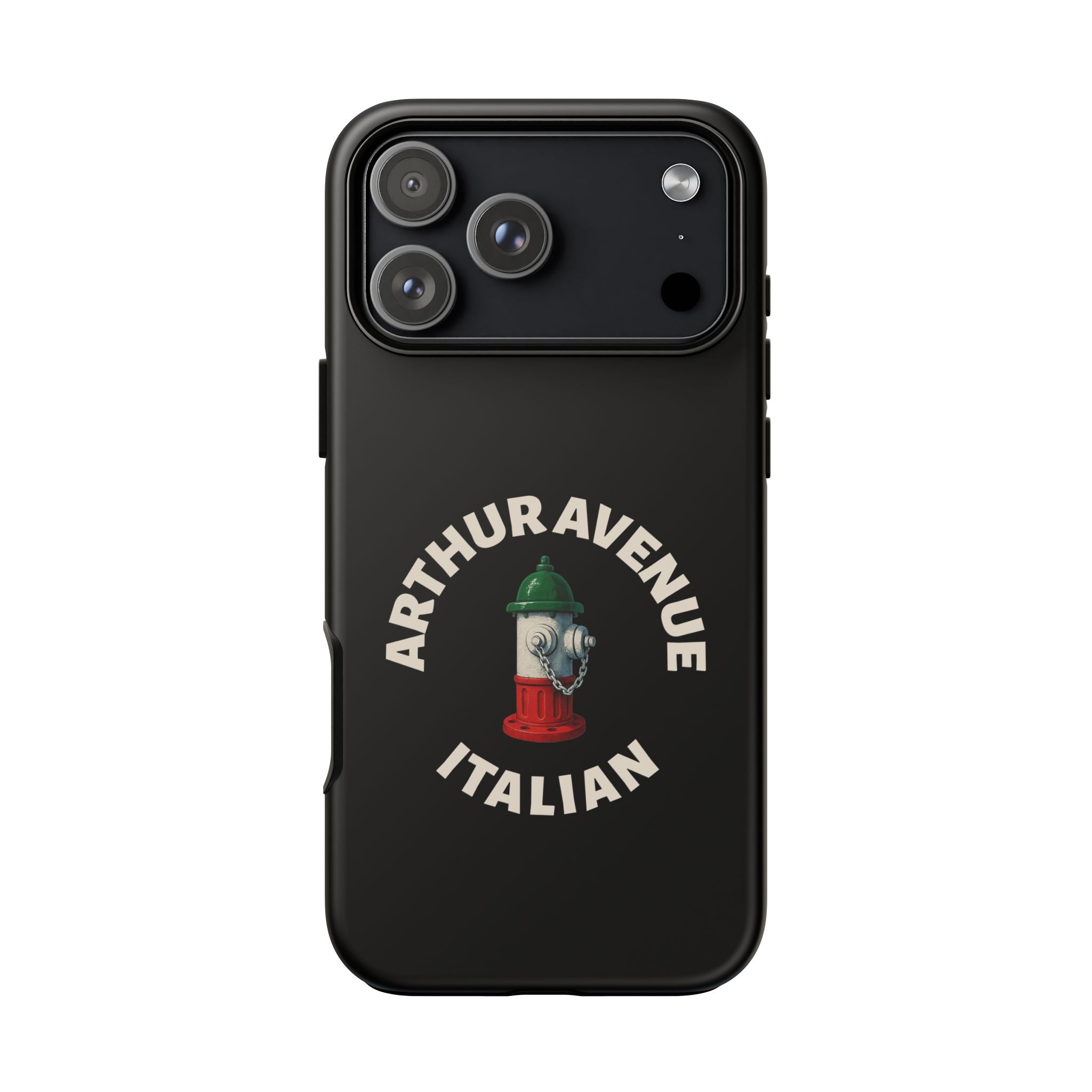 Arthur Avenue Italian Black Phone Case, Tough Cases for iPhone, Gift for Italians, Stylish Phone Cover, Unique Phone Accessory