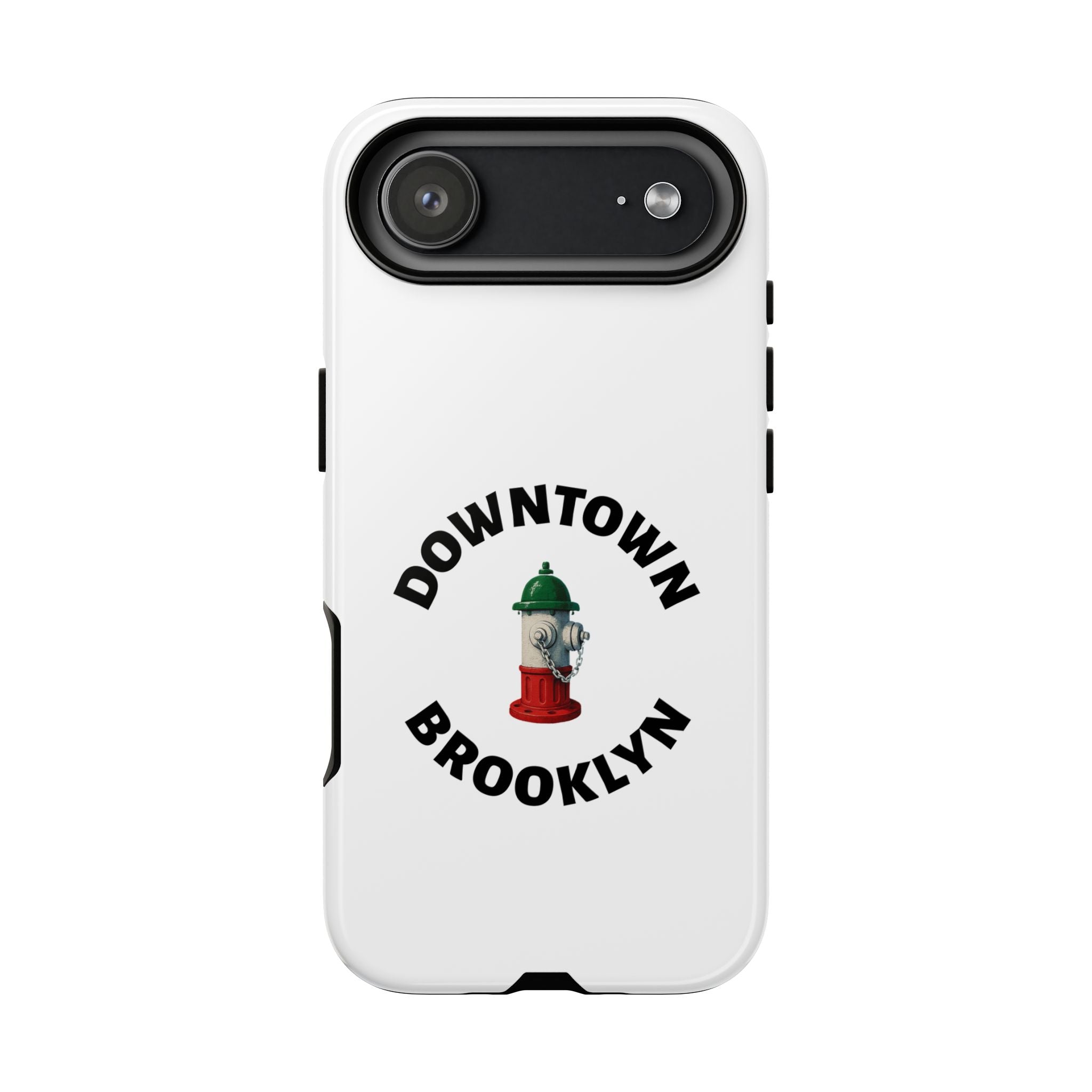 Downtown Brooklyn White Phone Case, Urban Style Phone Cover, Tough Smartphone Case, Gift for Italian Heritage, Fun Streetwear Accessories