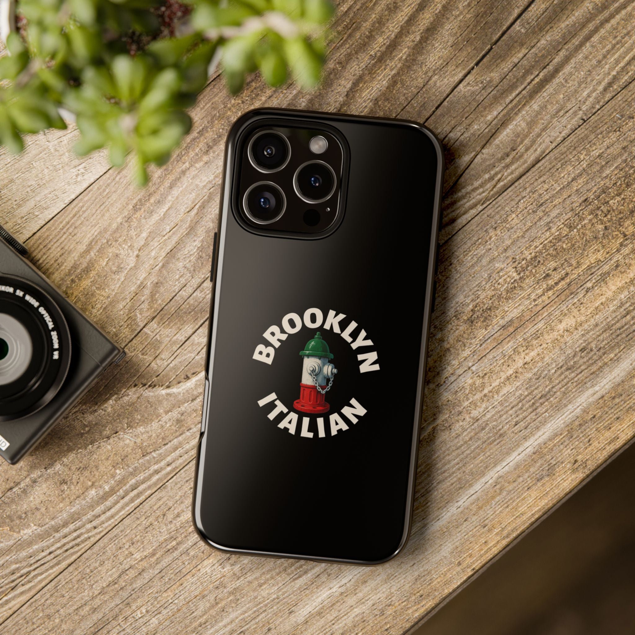 Brooklyn Italian Black Phone Case, Tough Cases for iPhone, Gift for Italians, Stylish Phone Cover, Unique Phone Accessory