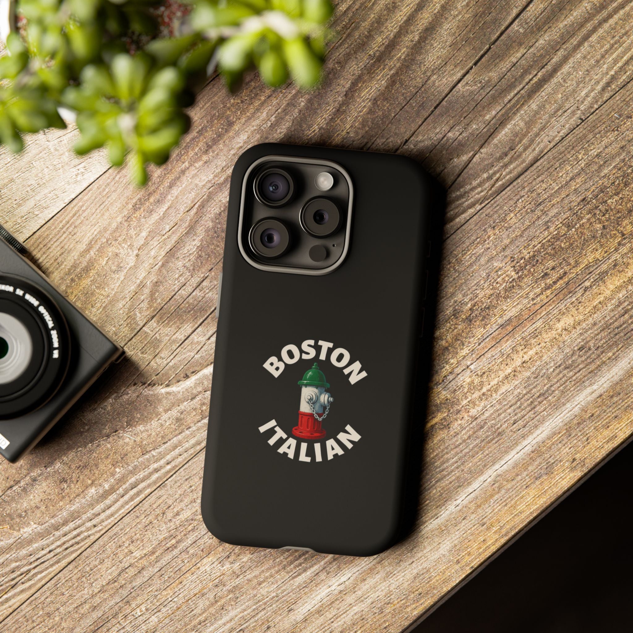 Boston Italian Black Phone Case, Tough Cases for iPhone, Gift for Italians, Stylish Phone Cover, Unique Phone Accessory