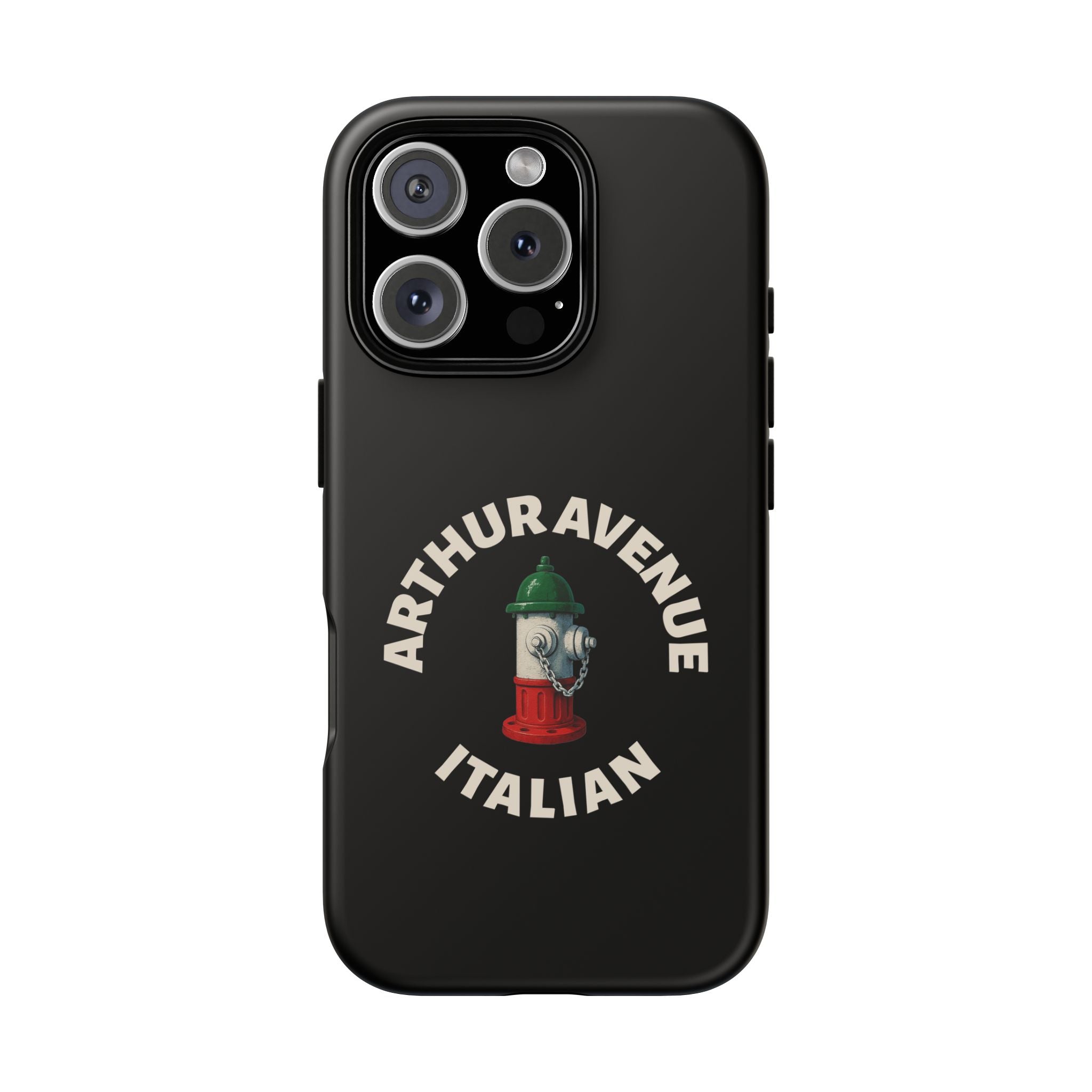 Arthur Avenue Italian Black Phone Case, Tough Cases for iPhone, Gift for Italians, Stylish Phone Cover, Unique Phone Accessory