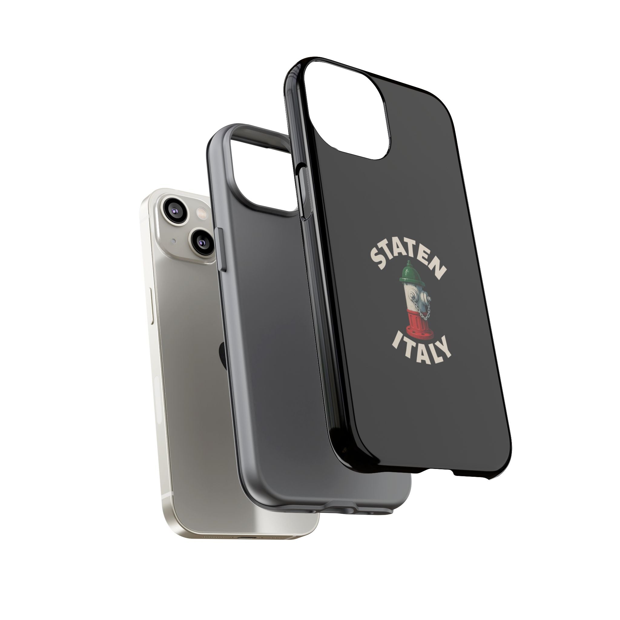 Staten Italy Black Phone Case, Tough Cases for iPhone, Gift for Italians, Stylish Phone Cover, Unique Phone Accessory