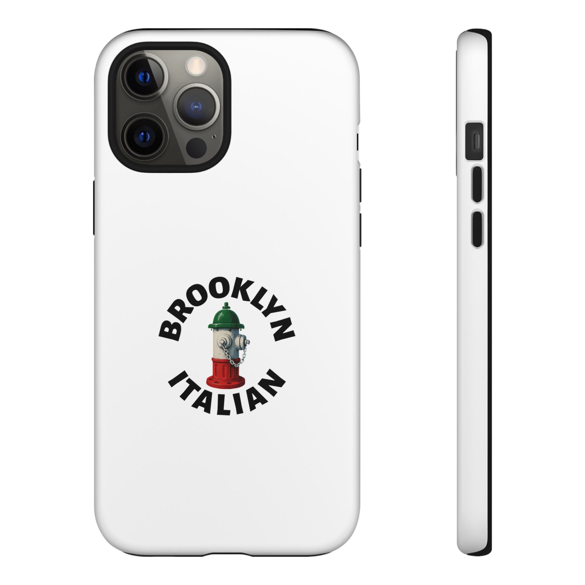 Brooklyn Italian White Phone Case, Urban Style Phone Cover, Tough Smartphone Case, Gift for Italian Heritage, Fun Streetwear Accessories