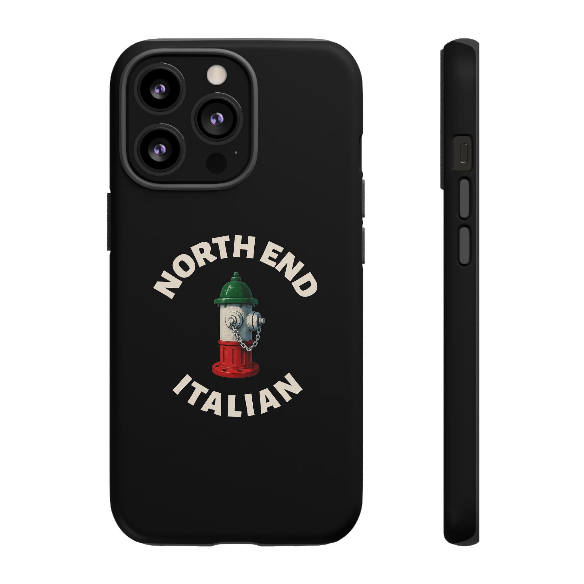 North End Italian Black Phone Case, Tough Cases for iPhone, Gift for Italians, Stylish Phone Cover, Unique Phone Accessory