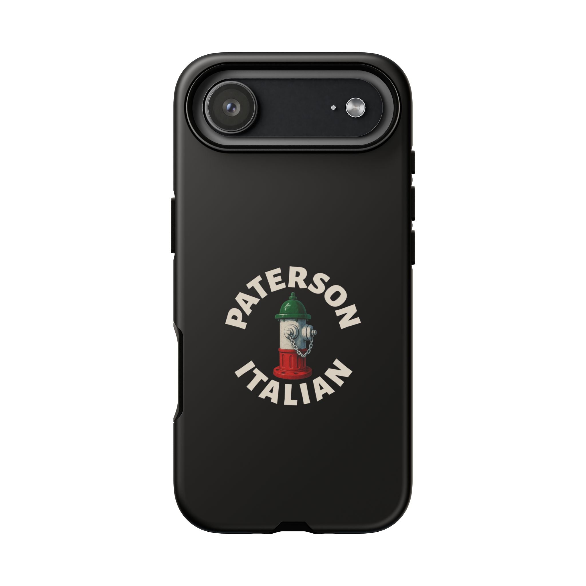 Paterson Italian Black Phone Case, Tough Cases for iPhone, Gift for Italians, Stylish Phone Cover, Unique Phone Accessory