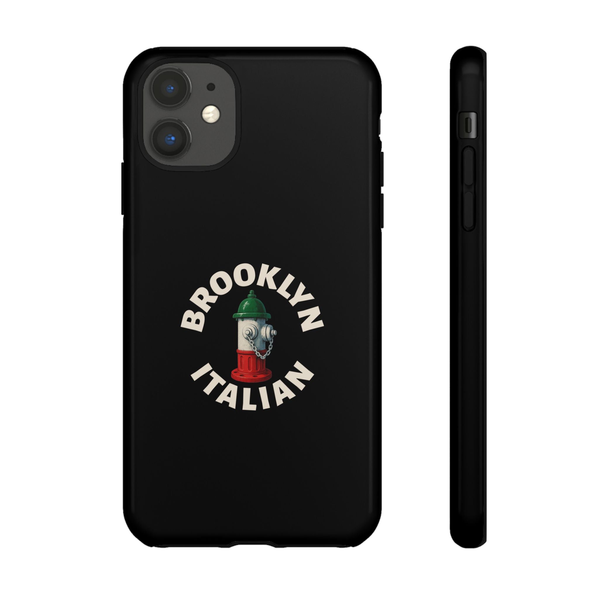 Brooklyn Italian Black Phone Case, Tough Cases for iPhone, Gift for Italians, Stylish Phone Cover, Unique Phone Accessory