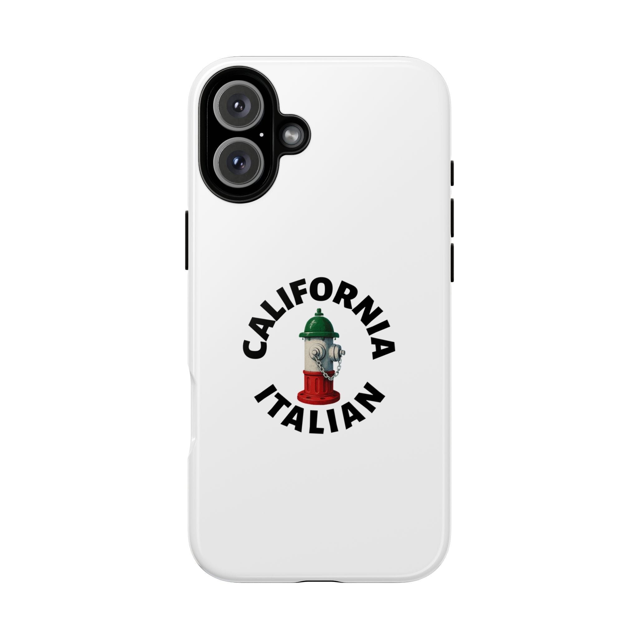California Italian White Phone Case, Urban Style Phone Cover, Tough Smartphone Case, Gift for Italian Heritage, Fun Streetwear Accessories