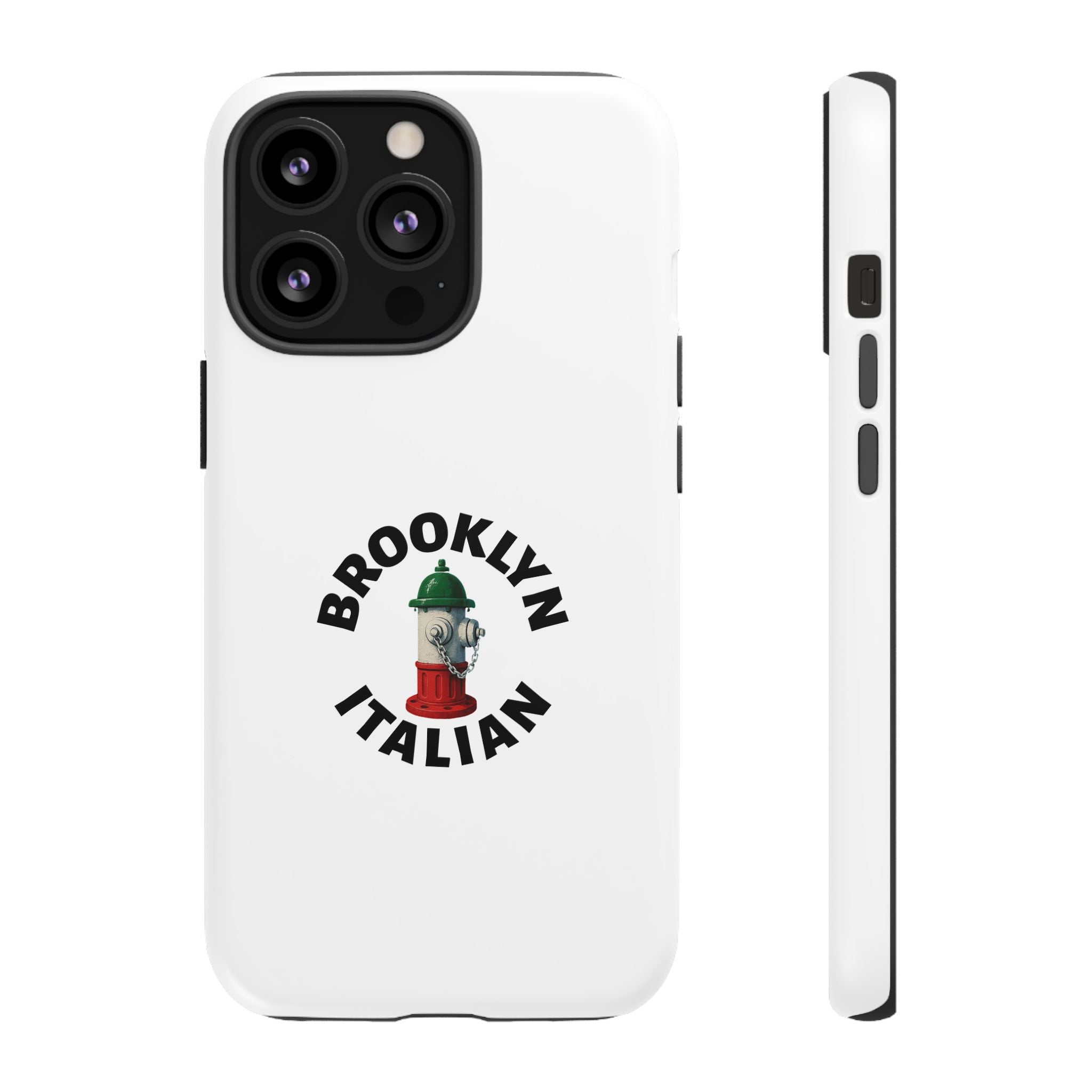 Brooklyn Italian White Phone Case, Urban Style Phone Cover, Tough Smartphone Case, Gift for Italian Heritage, Fun Streetwear Accessories