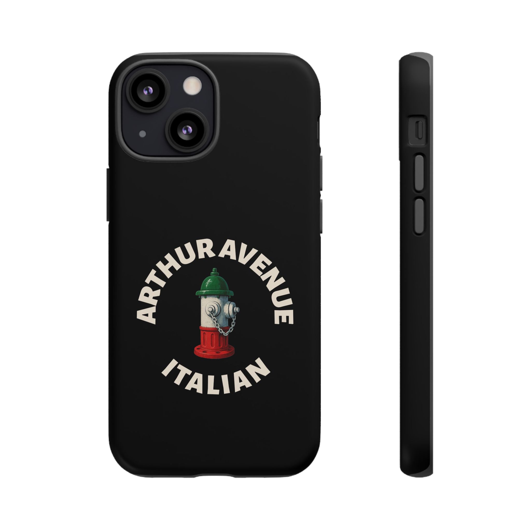 Arthur Avenue Italian Black Phone Case, Tough Cases for iPhone, Gift for Italians, Stylish Phone Cover, Unique Phone Accessory