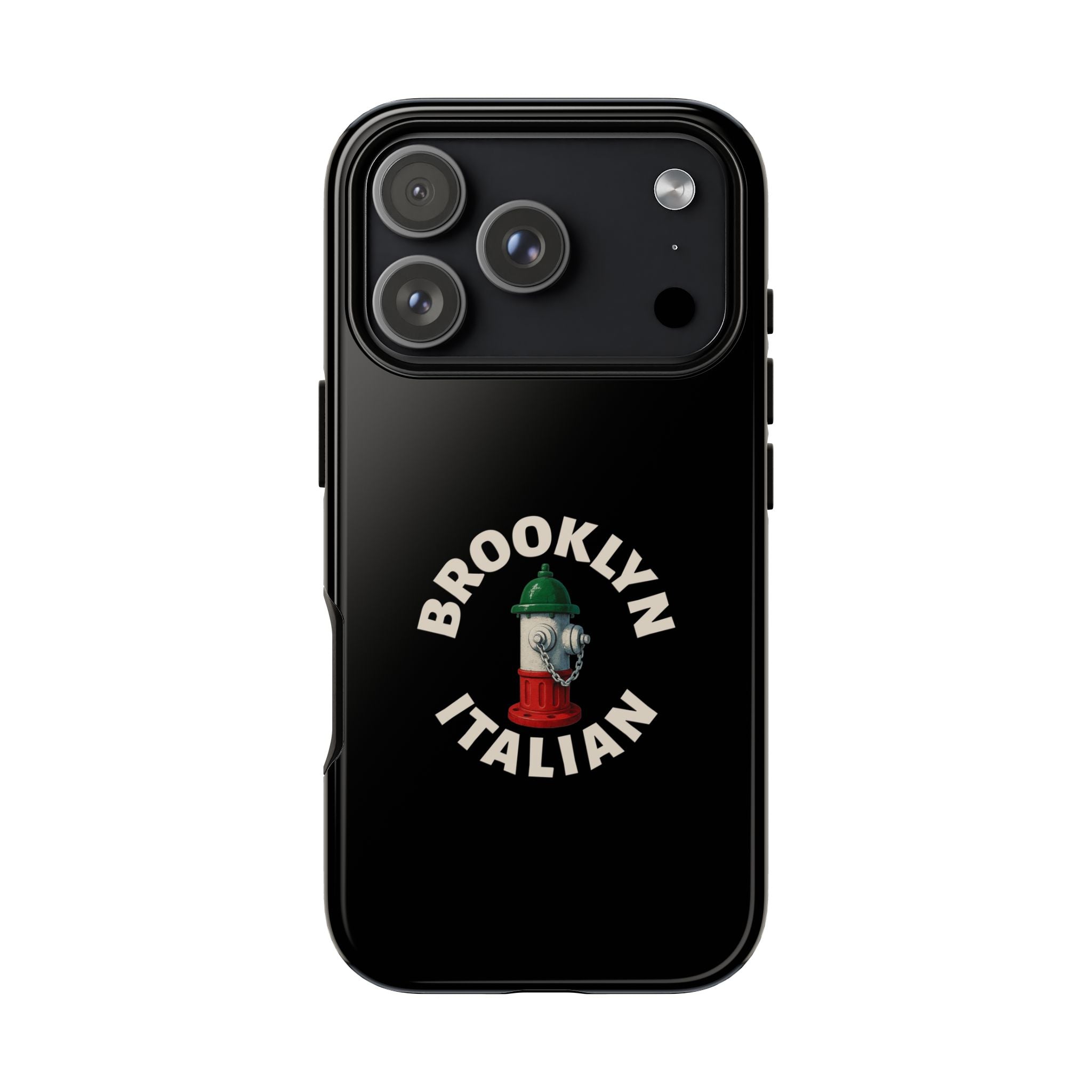 Brooklyn Italian Black Phone Case, Tough Cases for iPhone, Gift for Italians, Stylish Phone Cover, Unique Phone Accessory