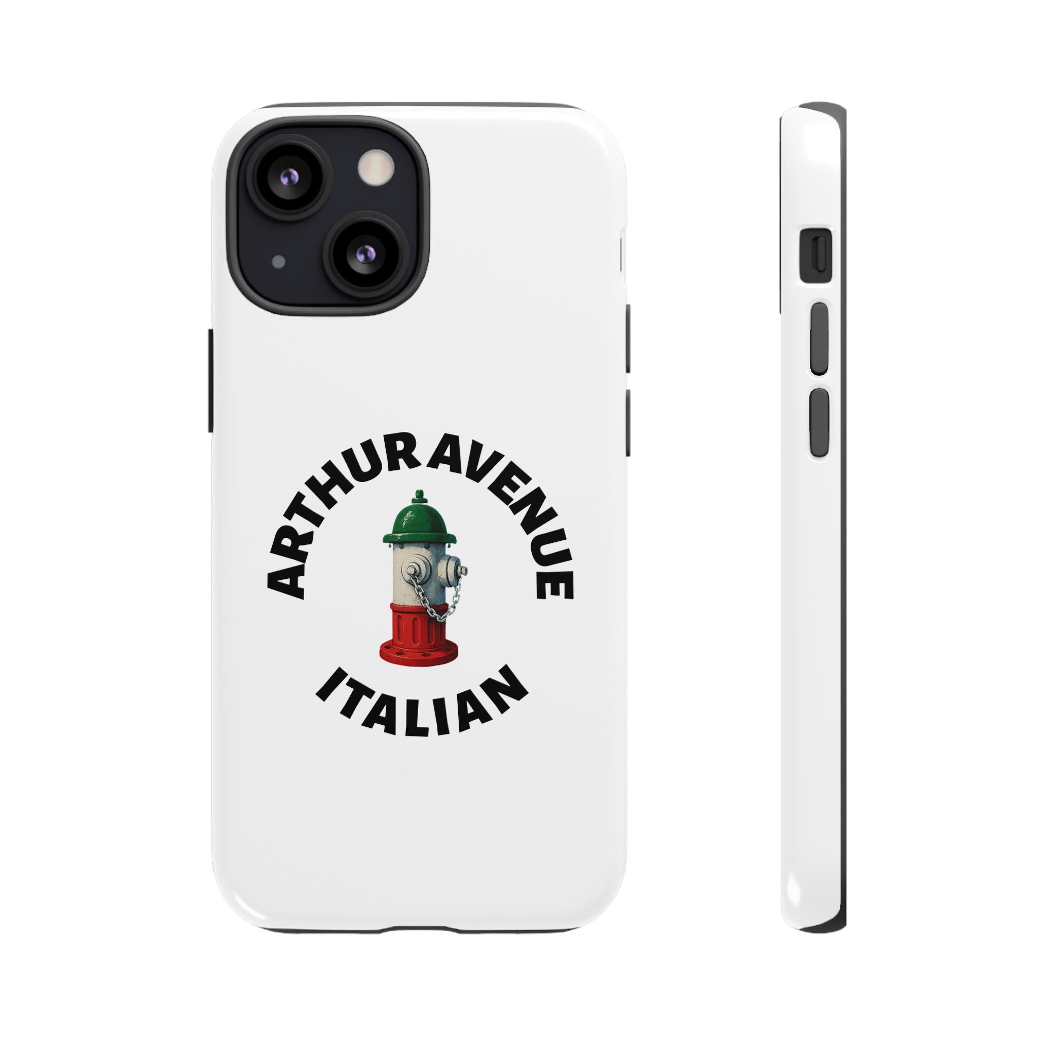 Arthur Avenue Italian White Phone Case, Urban Style Phone Cover, Tough Smartphone Case, Gift for Italian Heritage, Fun Streetwear Accessories