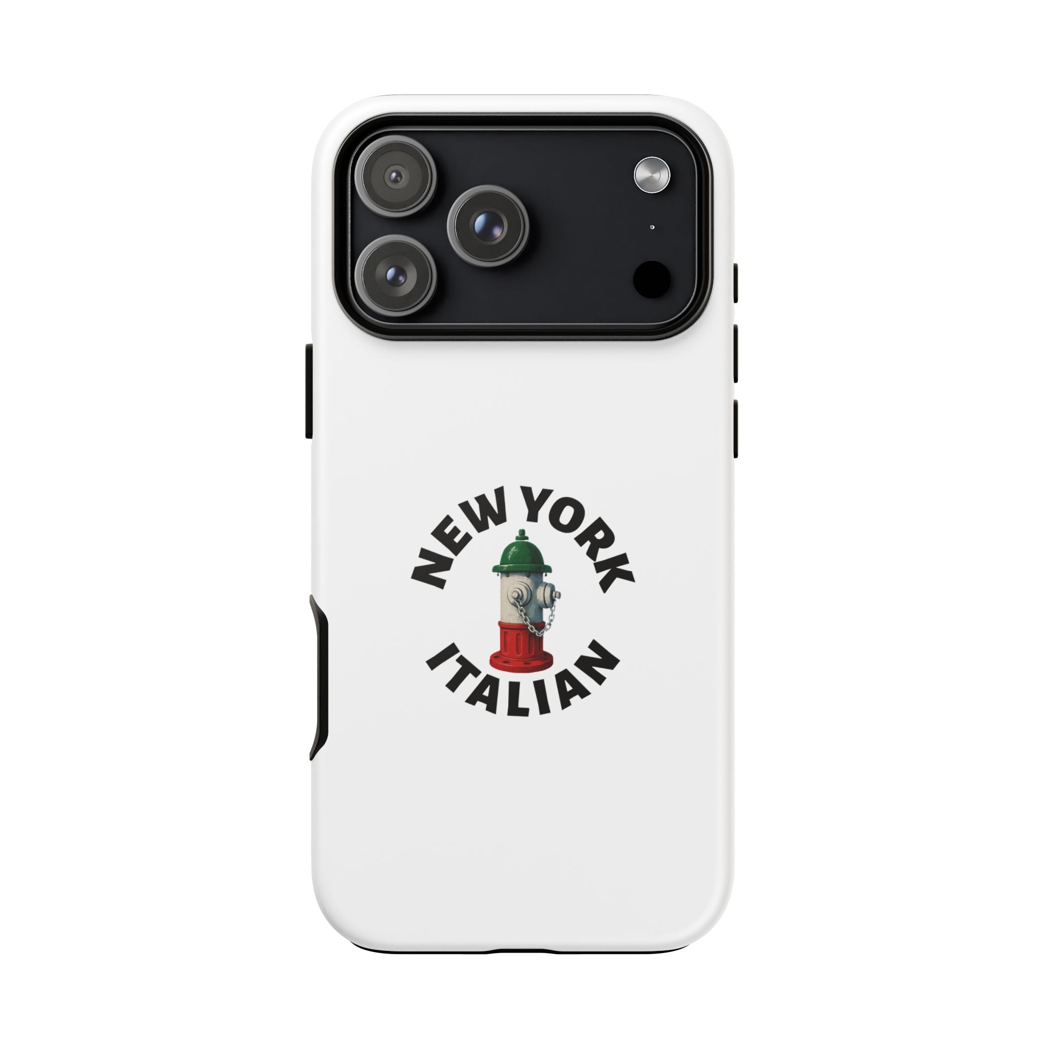 New York Italian White Phone Case, Urban Style Phone Cover, Tough Smartphone Case, Gift for Italian Heritage, Fun Streetwear Accessories