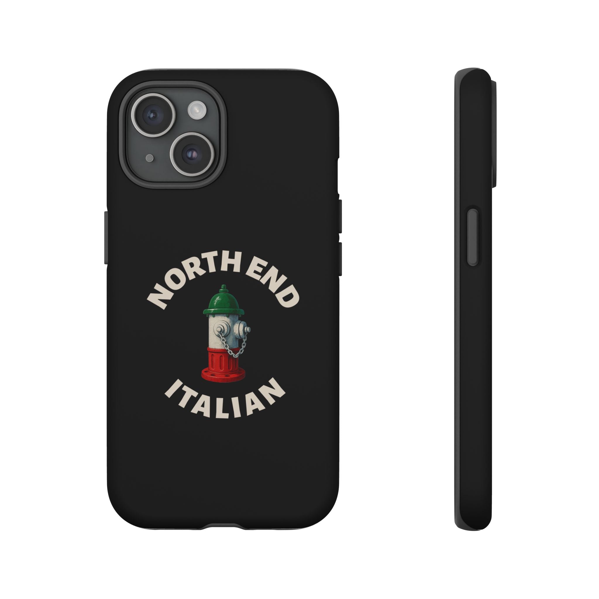 North End Italian Black Phone Case, Tough Cases for iPhone, Gift for Italians, Stylish Phone Cover, Unique Phone Accessory