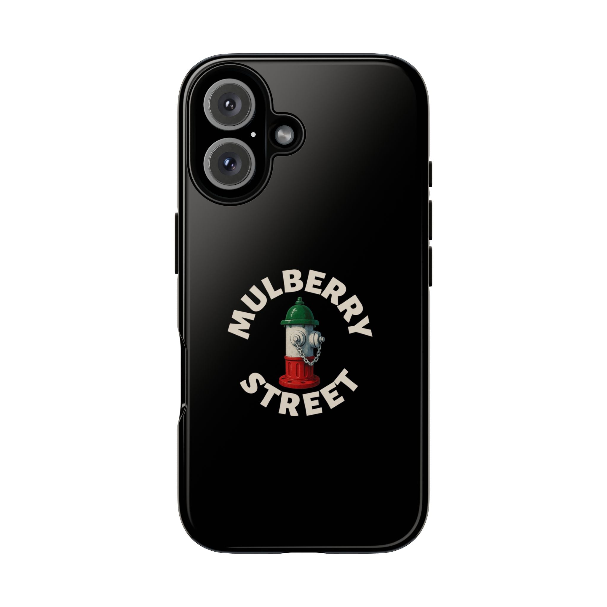 Mulberry Street Black Phone Case, Tough Cases for iPhone, Gift for Italians, Stylish Phone Cover, Unique Phone Accessory