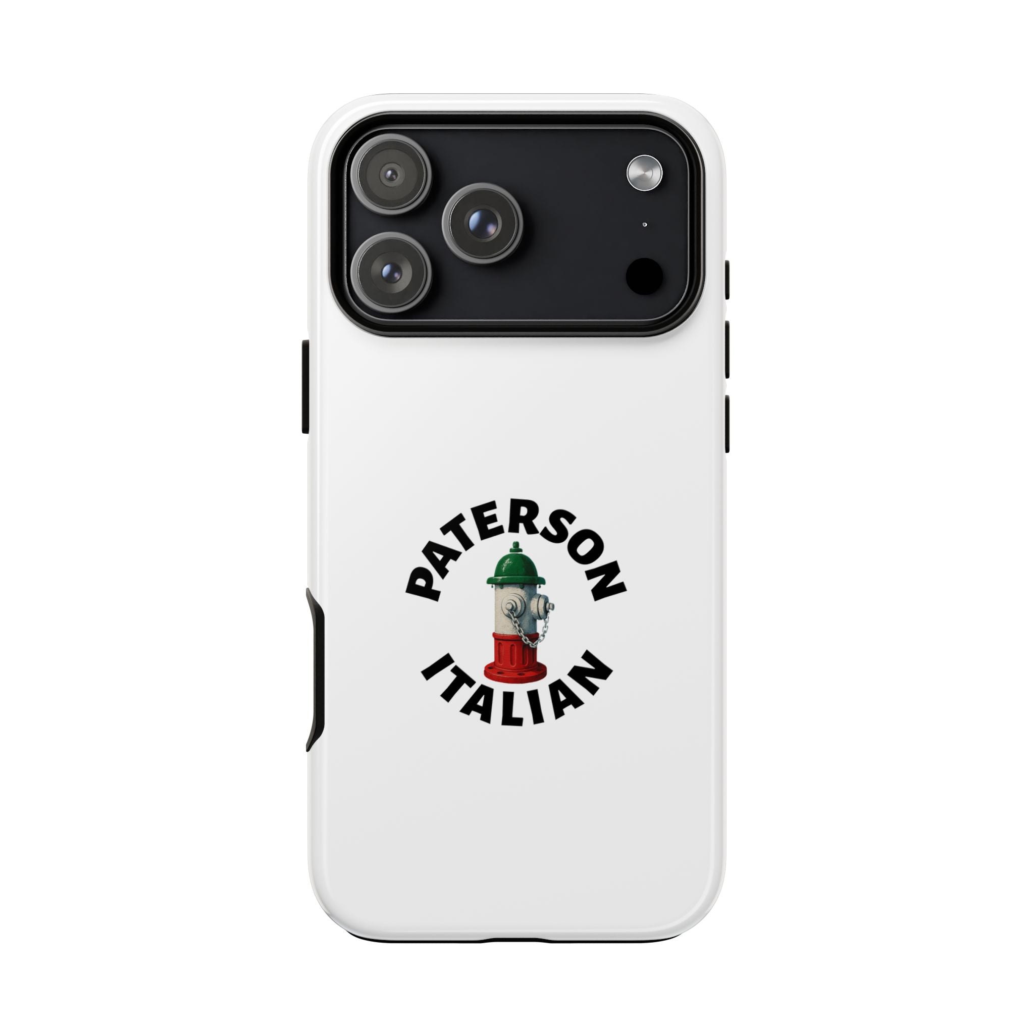 Paterson Italian White Phone Case, Urban Style Phone Cover, Tough Smartphone Case, Gift for Italian Heritage, Fun Streetwear Accessories