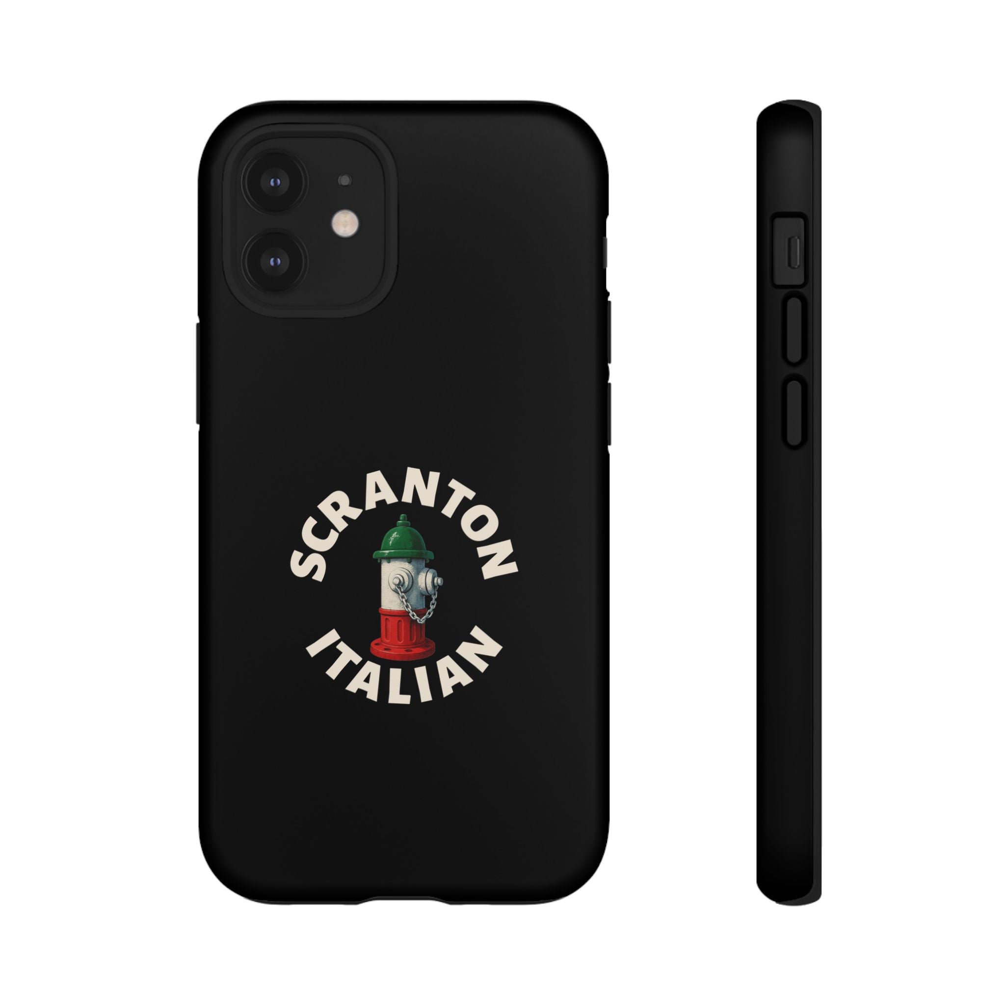 Scranton Italian Black Phone Case, Tough Cases for iPhone, Gift for Italians, Stylish Phone Cover, Unique Phone Accessory