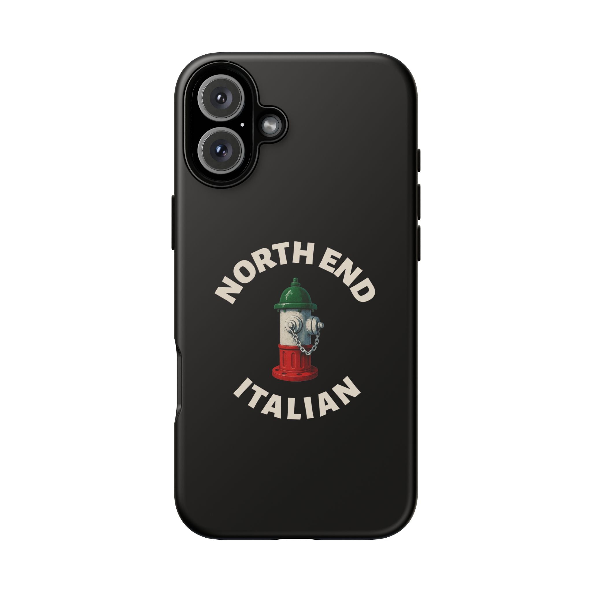 North End Italian Black Phone Case, Tough Cases for iPhone, Gift for Italians, Stylish Phone Cover, Unique Phone Accessory
