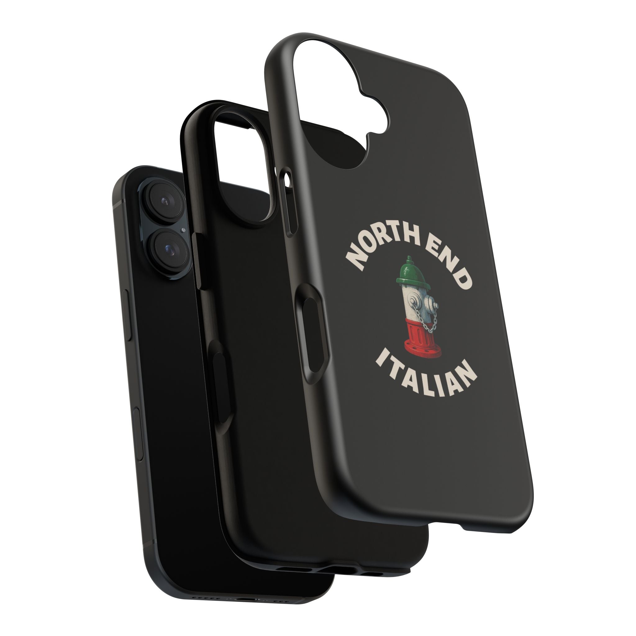 North End Italian Black Phone Case, Tough Cases for iPhone, Gift for Italians, Stylish Phone Cover, Unique Phone Accessory