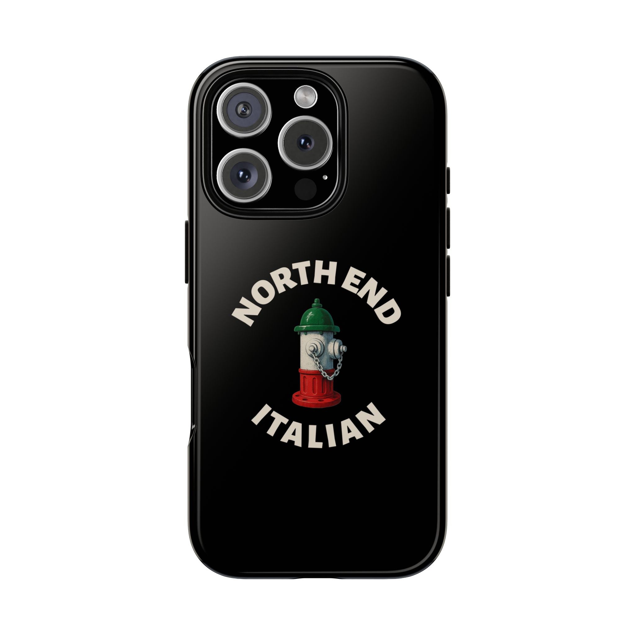 North End Italian Black Phone Case, Tough Cases for iPhone, Gift for Italians, Stylish Phone Cover, Unique Phone Accessory