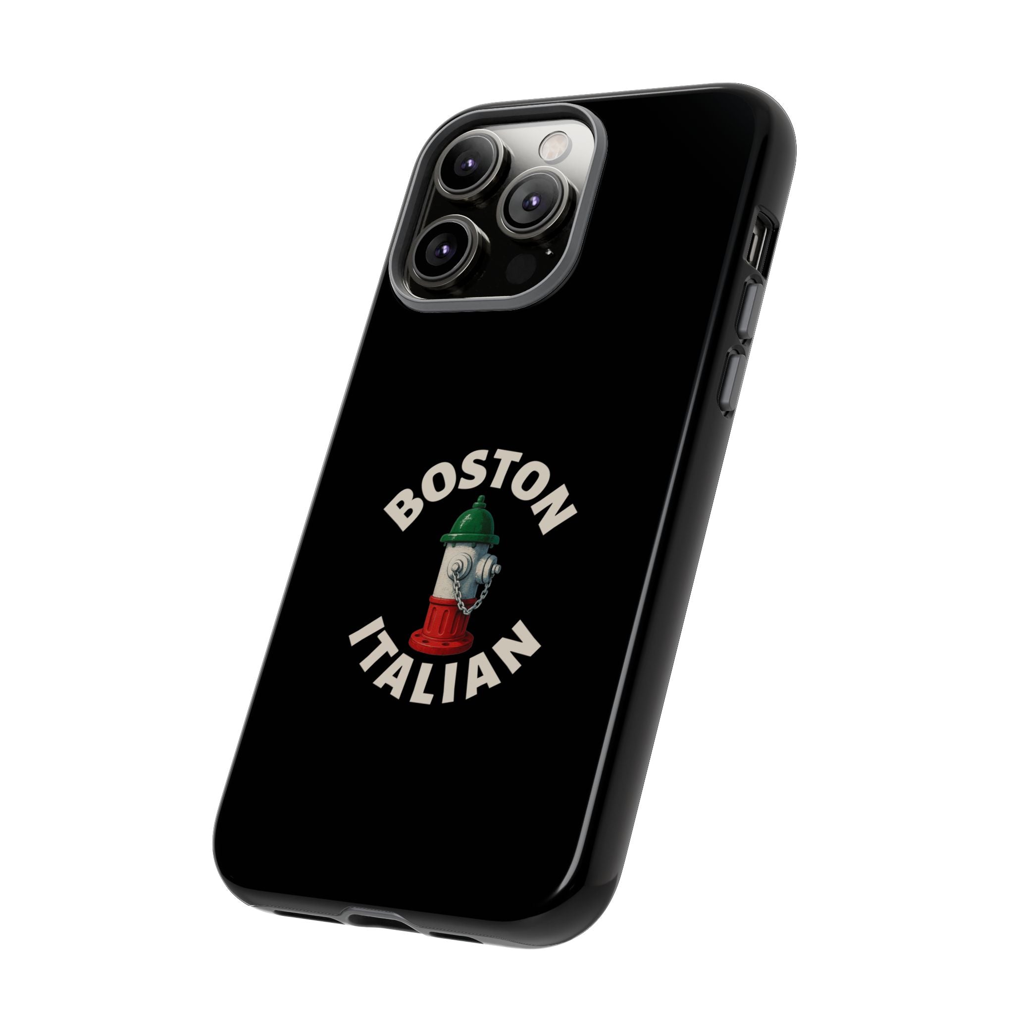Boston Italian Black Phone Case, Tough Cases for iPhone, Gift for Italians, Stylish Phone Cover, Unique Phone Accessory