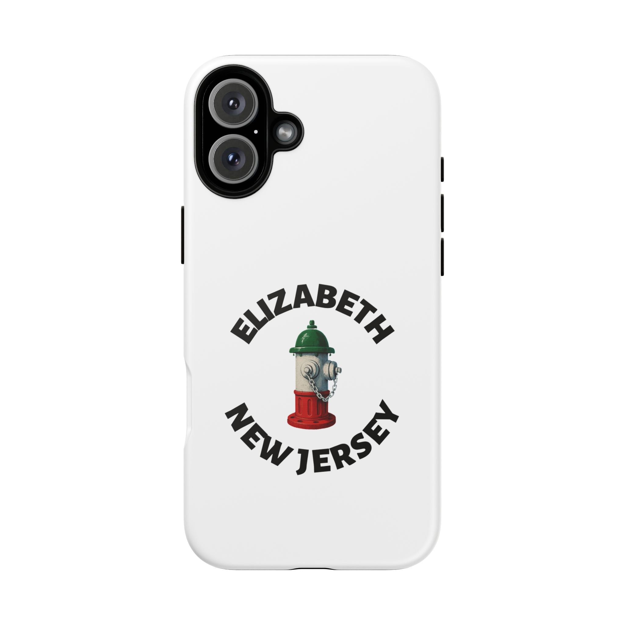 Elizabeth New Jersey White Phone Case, Urban Style Phone Cover, Tough Smartphone Case, Gift for Italian Heritage, Fun Streetwear Accessories