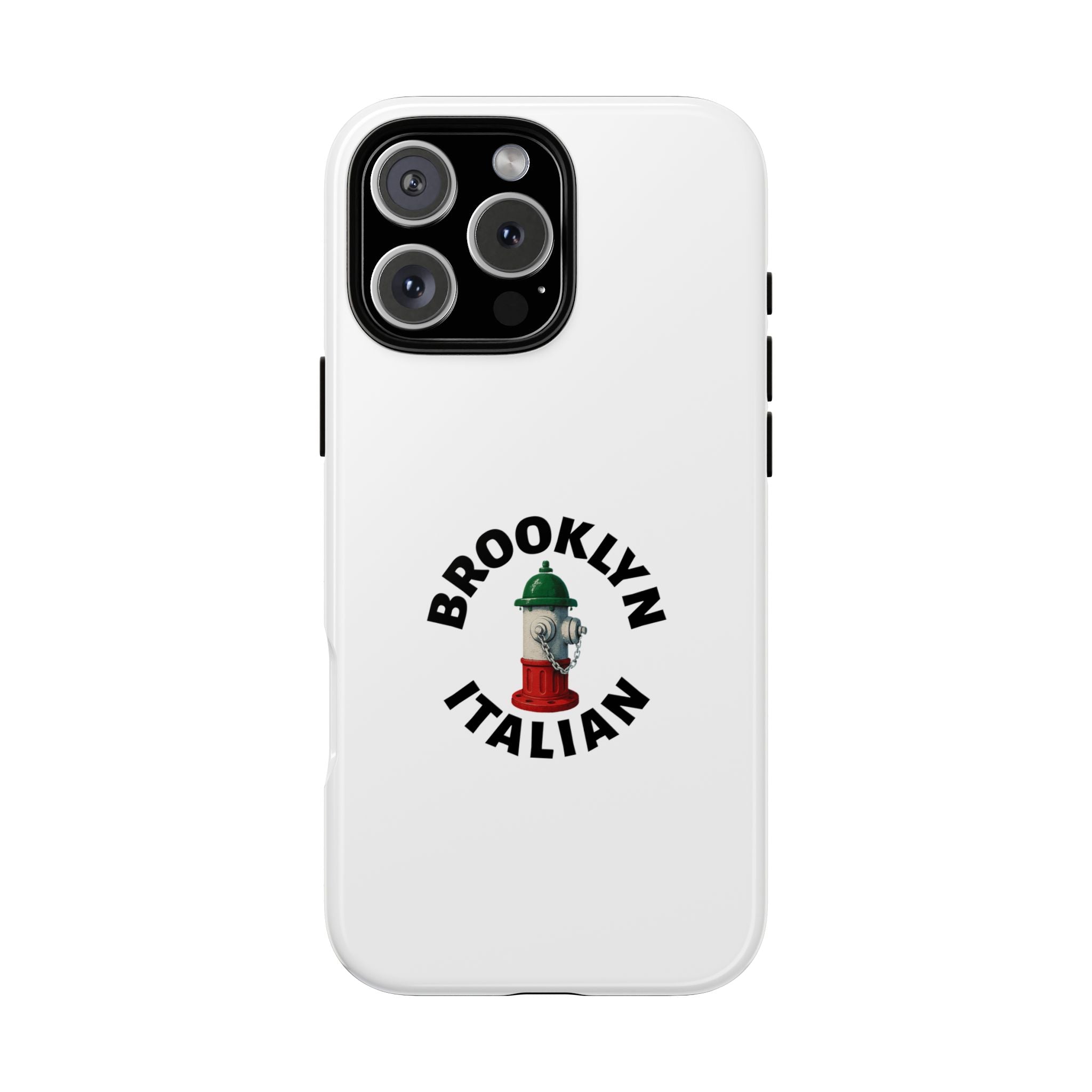 Brooklyn Italian White Phone Case, Urban Style Phone Cover, Tough Smartphone Case, Gift for Italian Heritage, Fun Streetwear Accessories