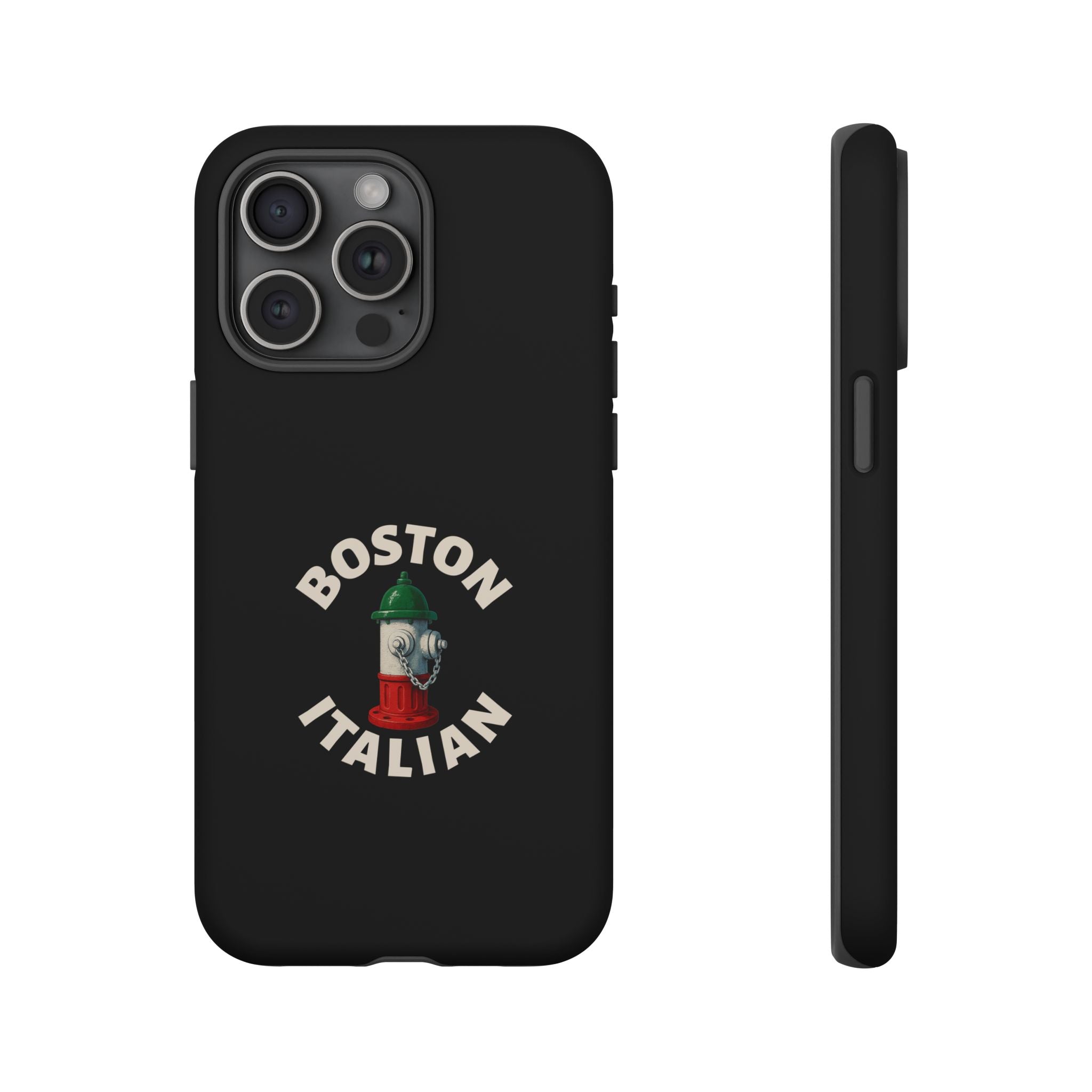 Boston Italian Black Phone Case, Tough Cases for iPhone, Gift for Italians, Stylish Phone Cover, Unique Phone Accessory