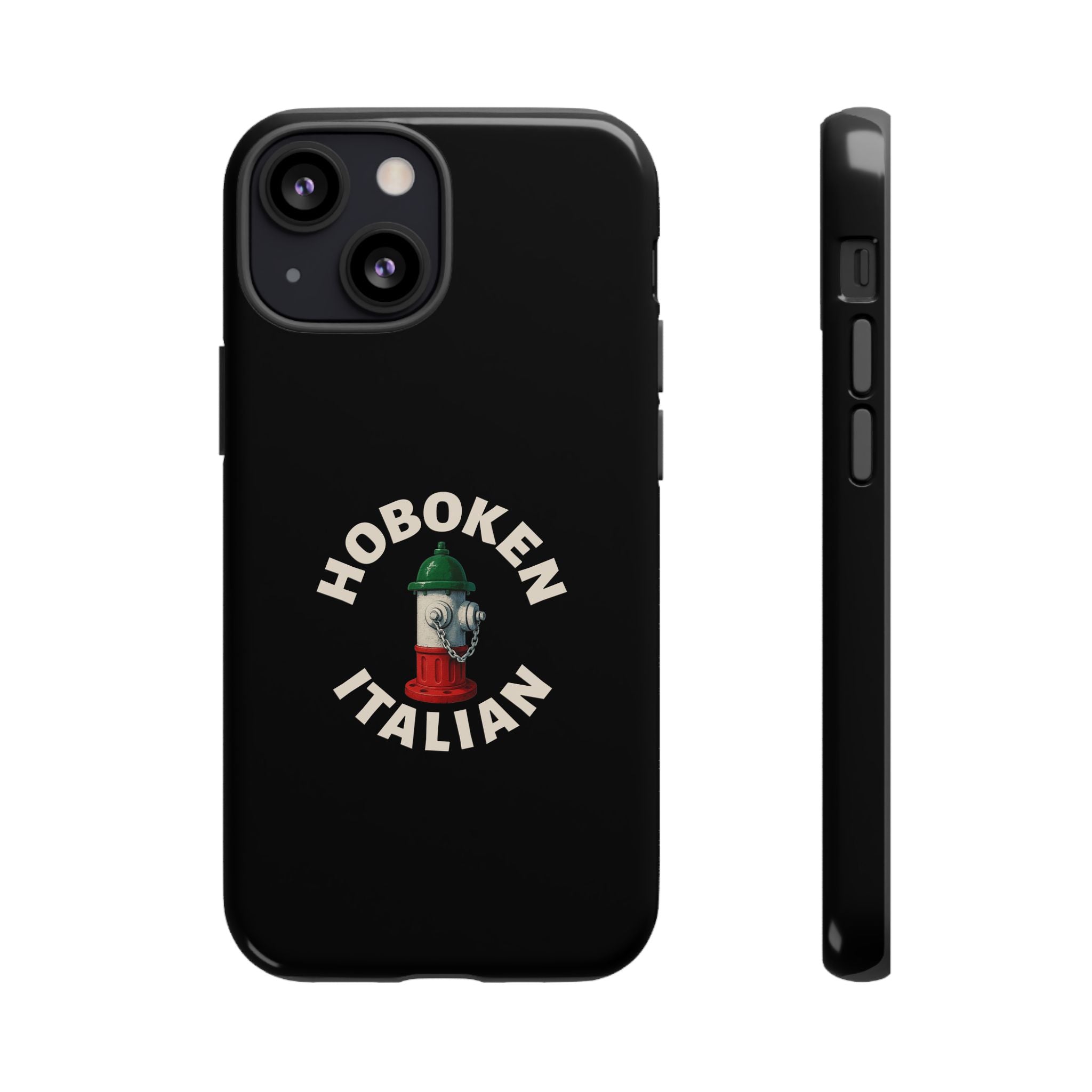 Hoboken Italian Black Phone Case, Tough Cases for iPhone, Gift for Italians, Stylish Phone Cover, Unique Phone Accessory