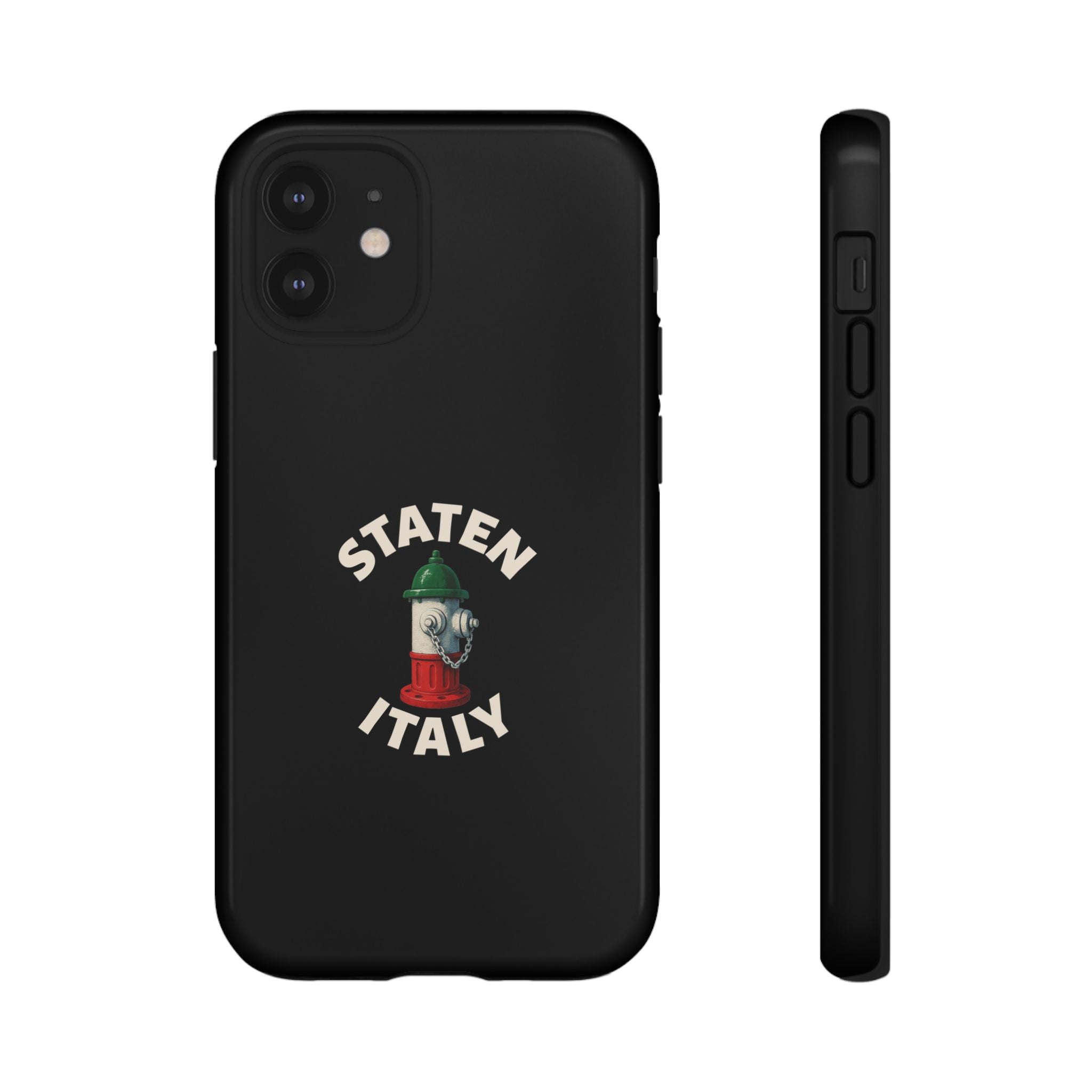 Staten Italy Black Phone Case, Tough Cases for iPhone, Gift for Italians, Stylish Phone Cover, Unique Phone Accessory