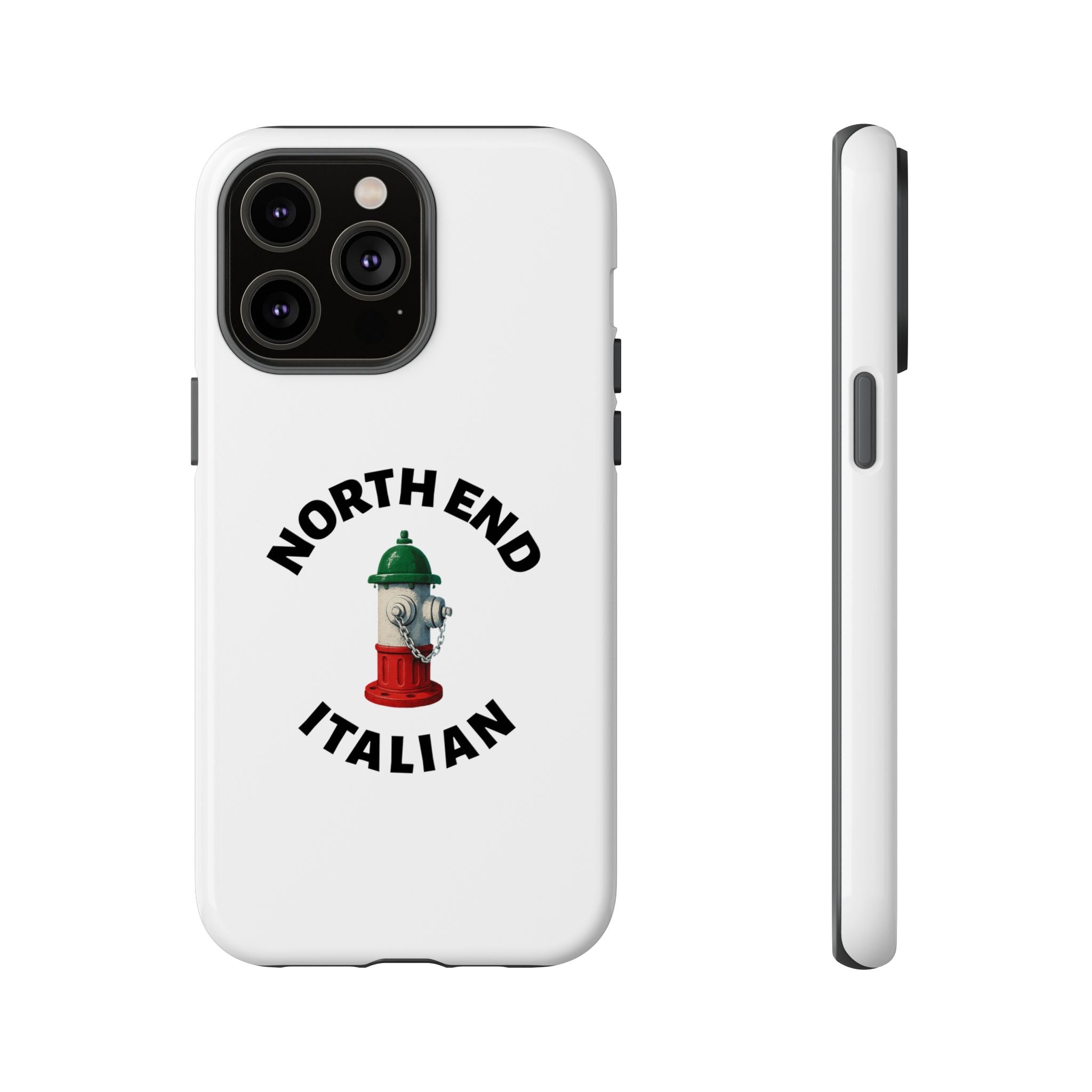 North End Italian White Phone Case, Urban Style Phone Cover, Tough Smartphone Case, Gift for Italian Heritage, Fun Streetwear Accessories