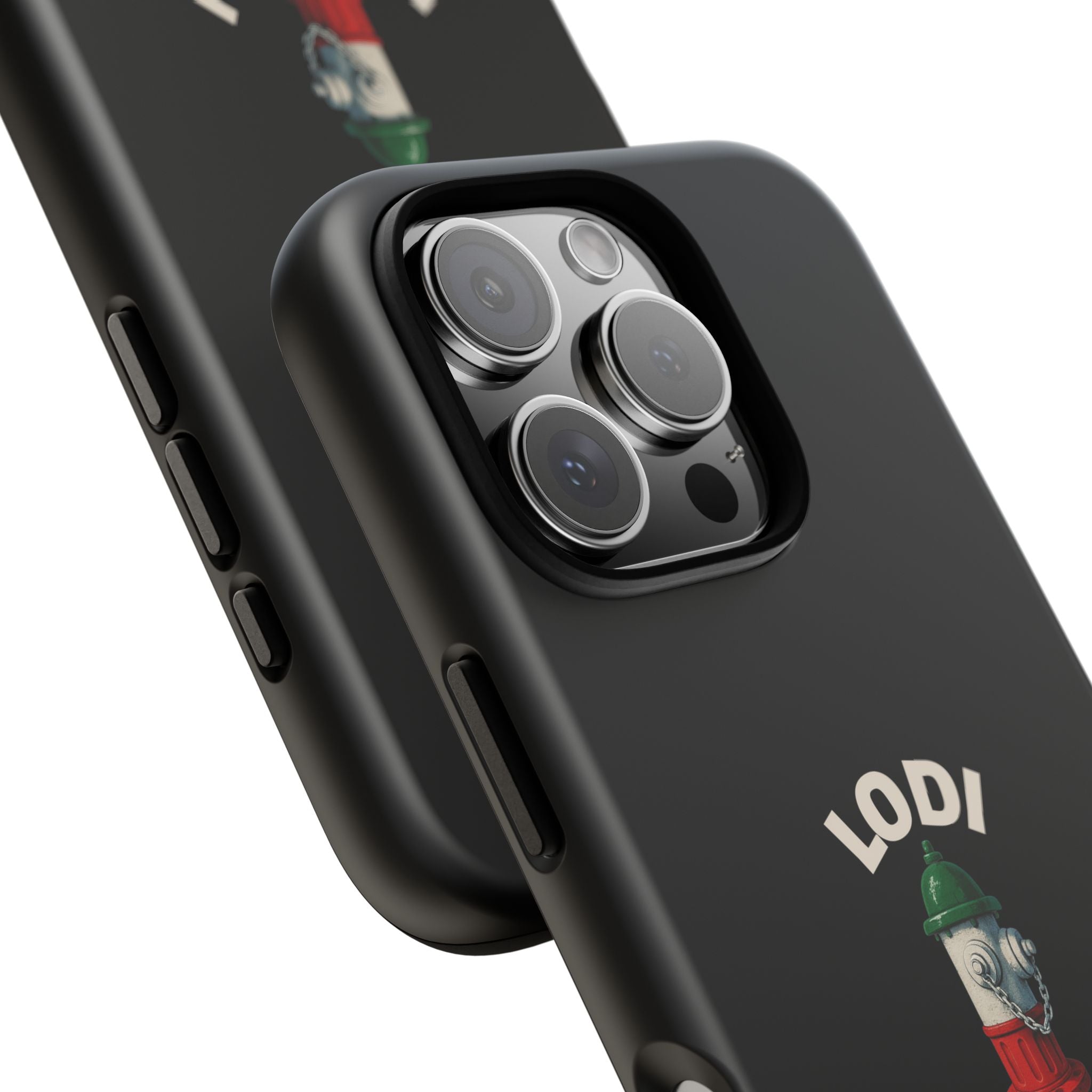 Lodi Italian Black Phone Case, Tough Cases for iPhone, Gift for Italians, Stylish Phone Cover, Unique Phone Accessory