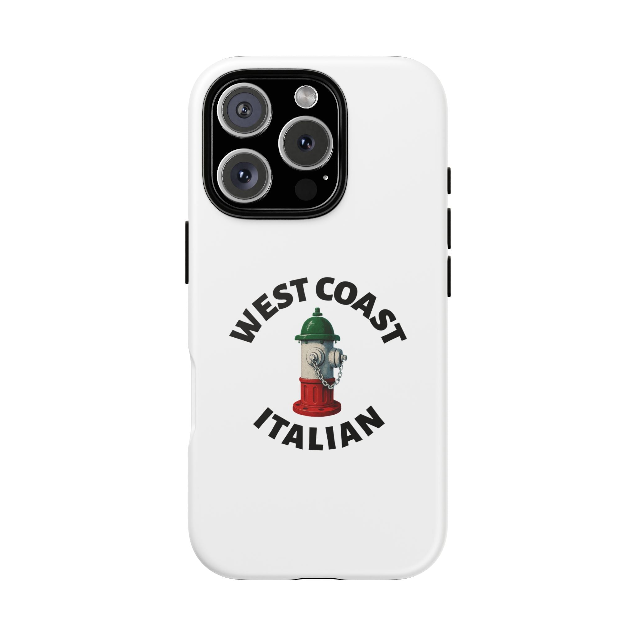 West Coast Italian White Phone Case, Urban Style Phone Cover, Tough Smartphone Case, Gift for Italian Heritage, Fun Streetwear Accessories
