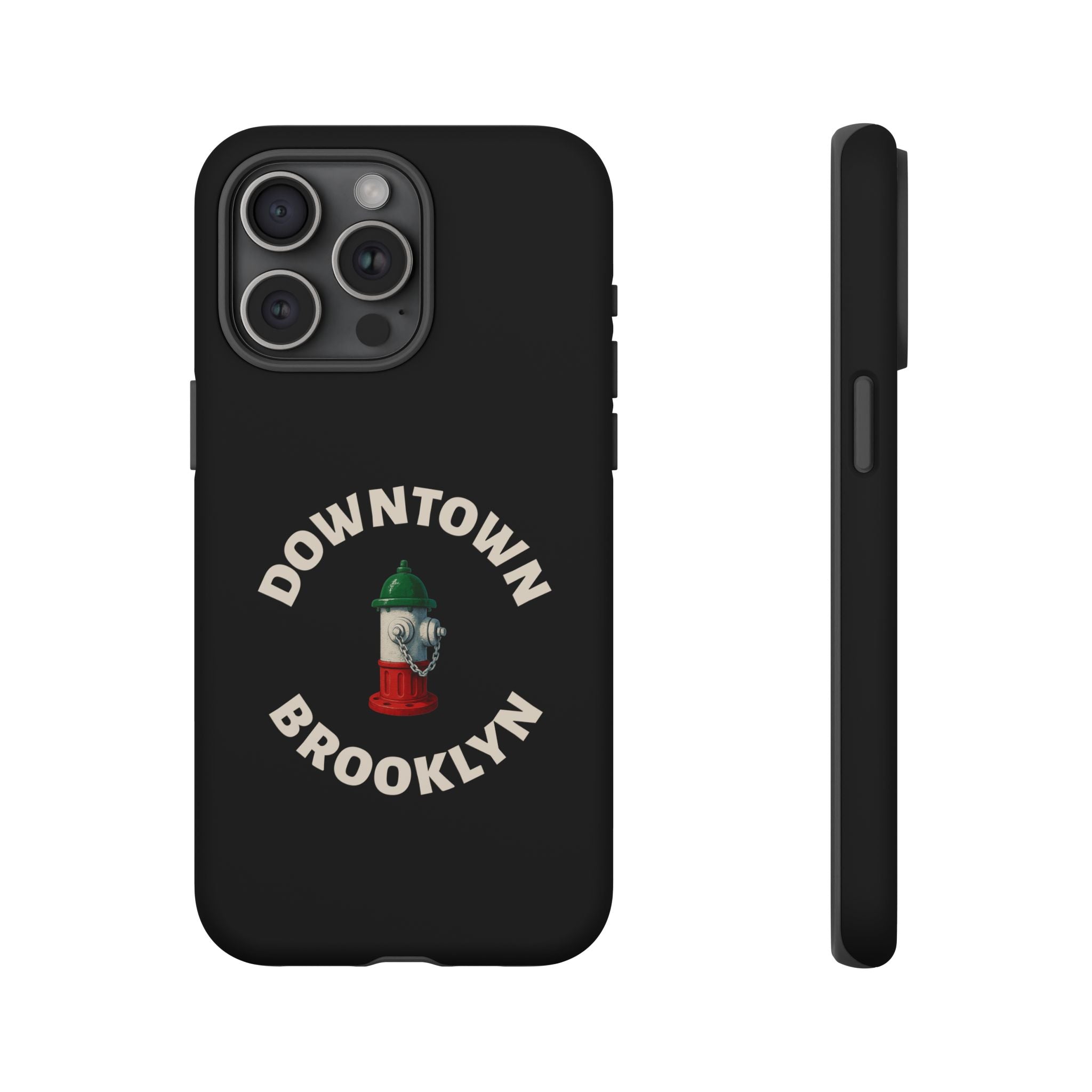 Downtown Brooklyn Black Phone Case, Tough Cases for iPhone, Gift for Italians, Stylish Phone Cover, Unique Phone Accessory