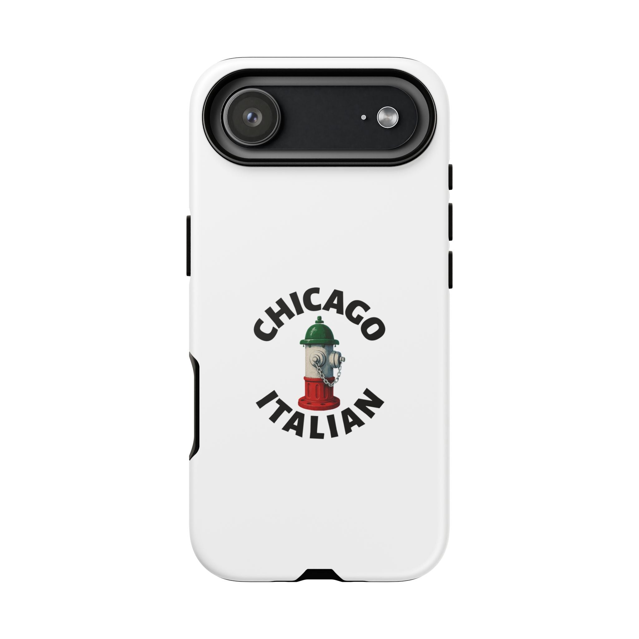 Chicago Italian White Phone Case, Urban Style Phone Cover, Tough Smartphone Case, Gift for Italian Heritage, Fun Streetwear Accessories