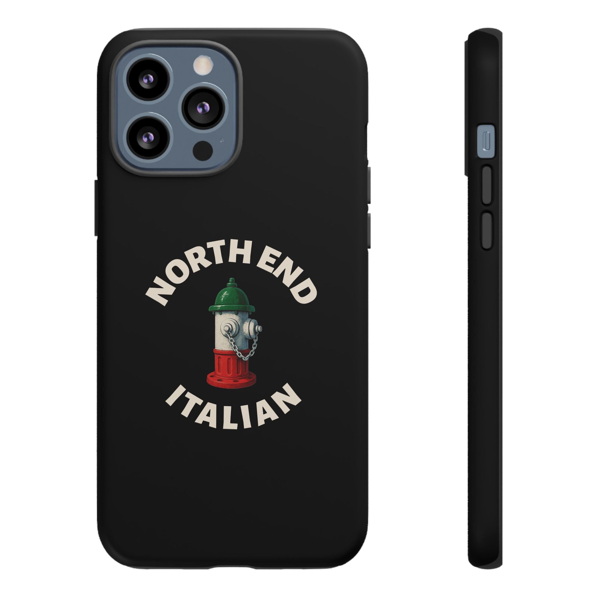 North End Italian Black Phone Case, Tough Cases for iPhone, Gift for Italians, Stylish Phone Cover, Unique Phone Accessory