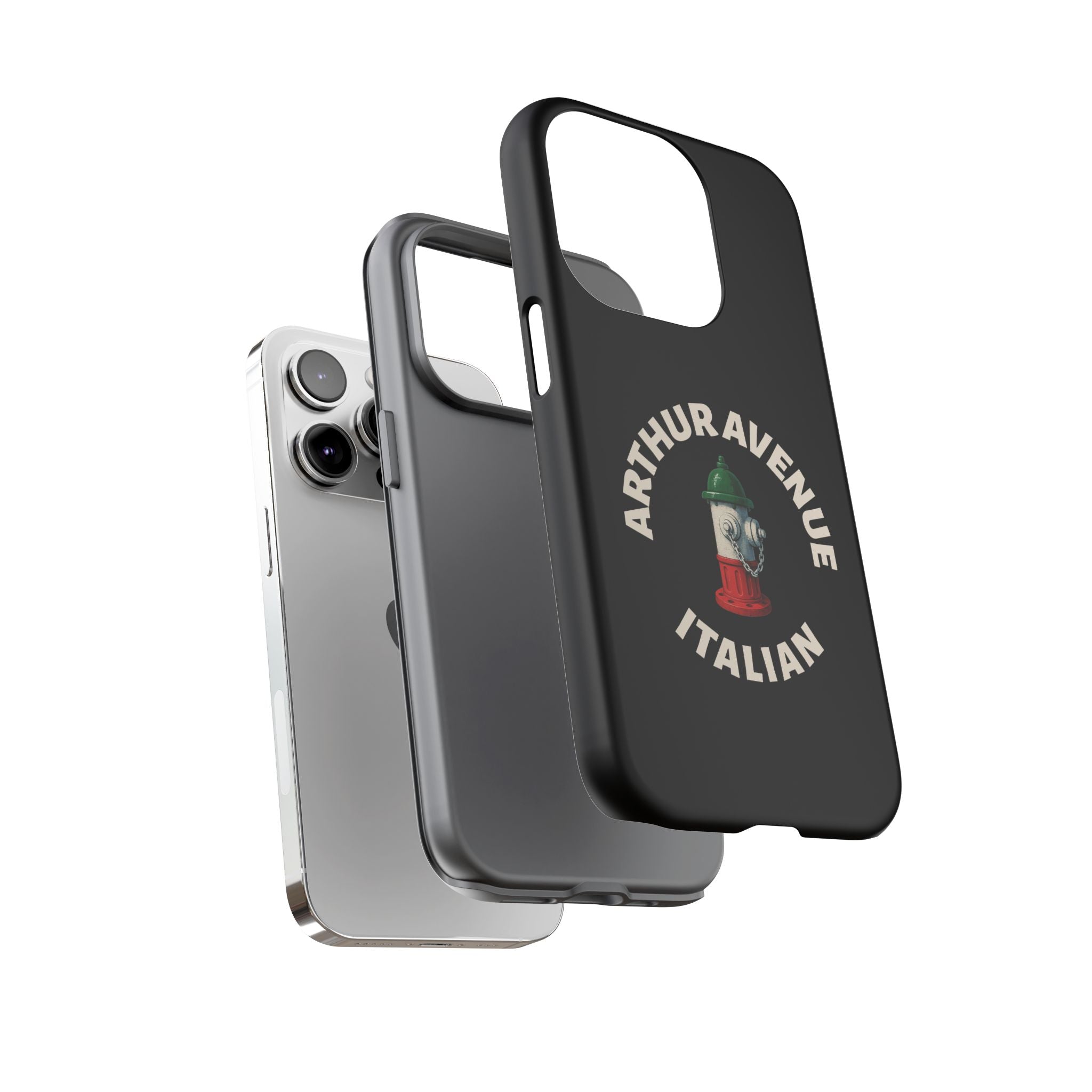 Arthur Avenue Italian Black Phone Case, Tough Cases for iPhone, Gift for Italians, Stylish Phone Cover, Unique Phone Accessory