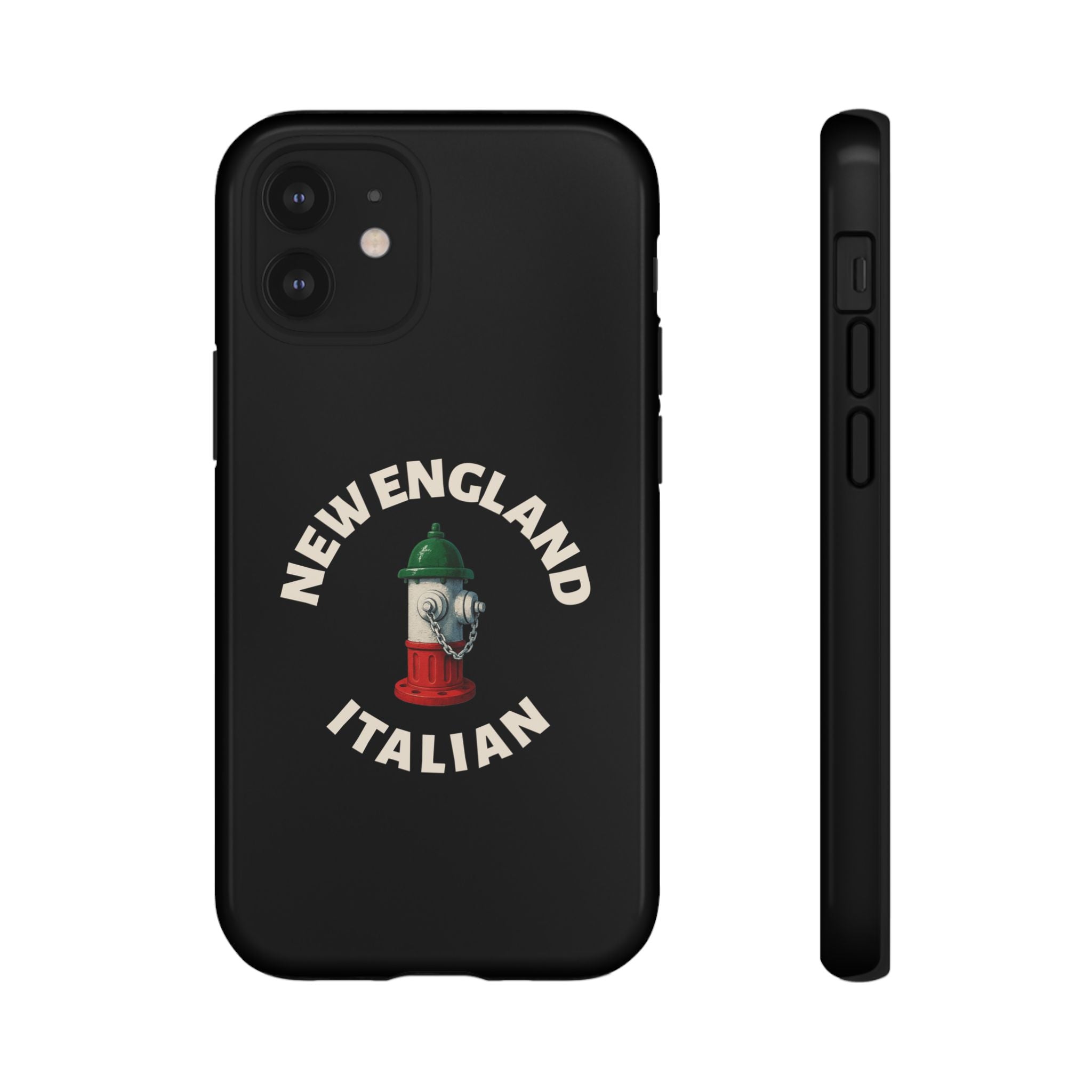 New England Italian Black Phone Case, Tough Cases for iPhone, Gift for Italians, Stylish Phone Cover, Unique Phone Accessory