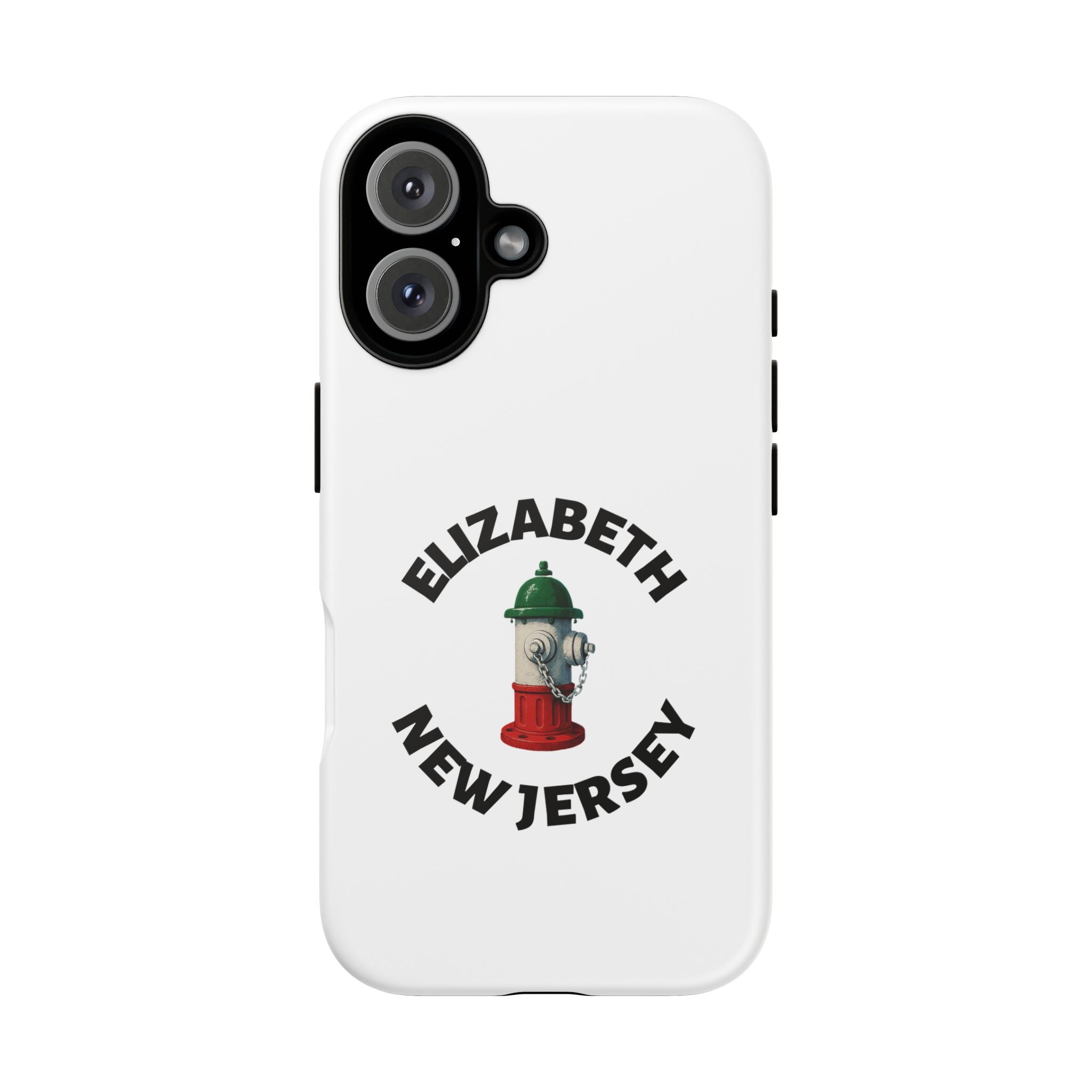 Elizabeth New Jersey White Phone Case, Urban Style Phone Cover, Tough Smartphone Case, Gift for Italian Heritage, Fun Streetwear Accessories